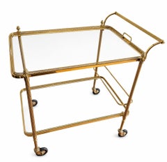 Maison Bagues Brass Bar Cart, Circa 1950