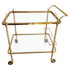 Maison Bagues Brass Bar Cart, Circa 1950