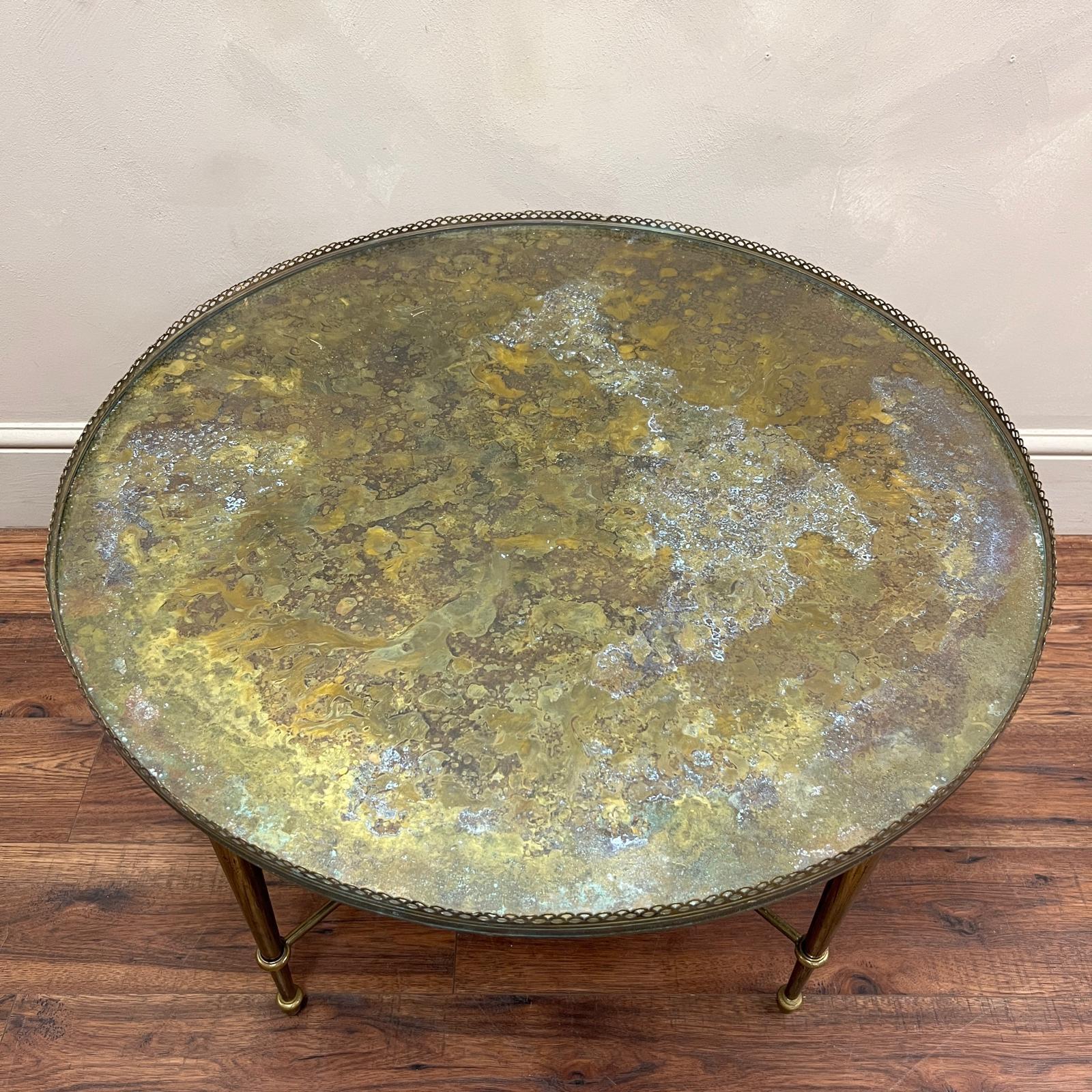 French Maison Baguès Brass Coffee Table For Sale