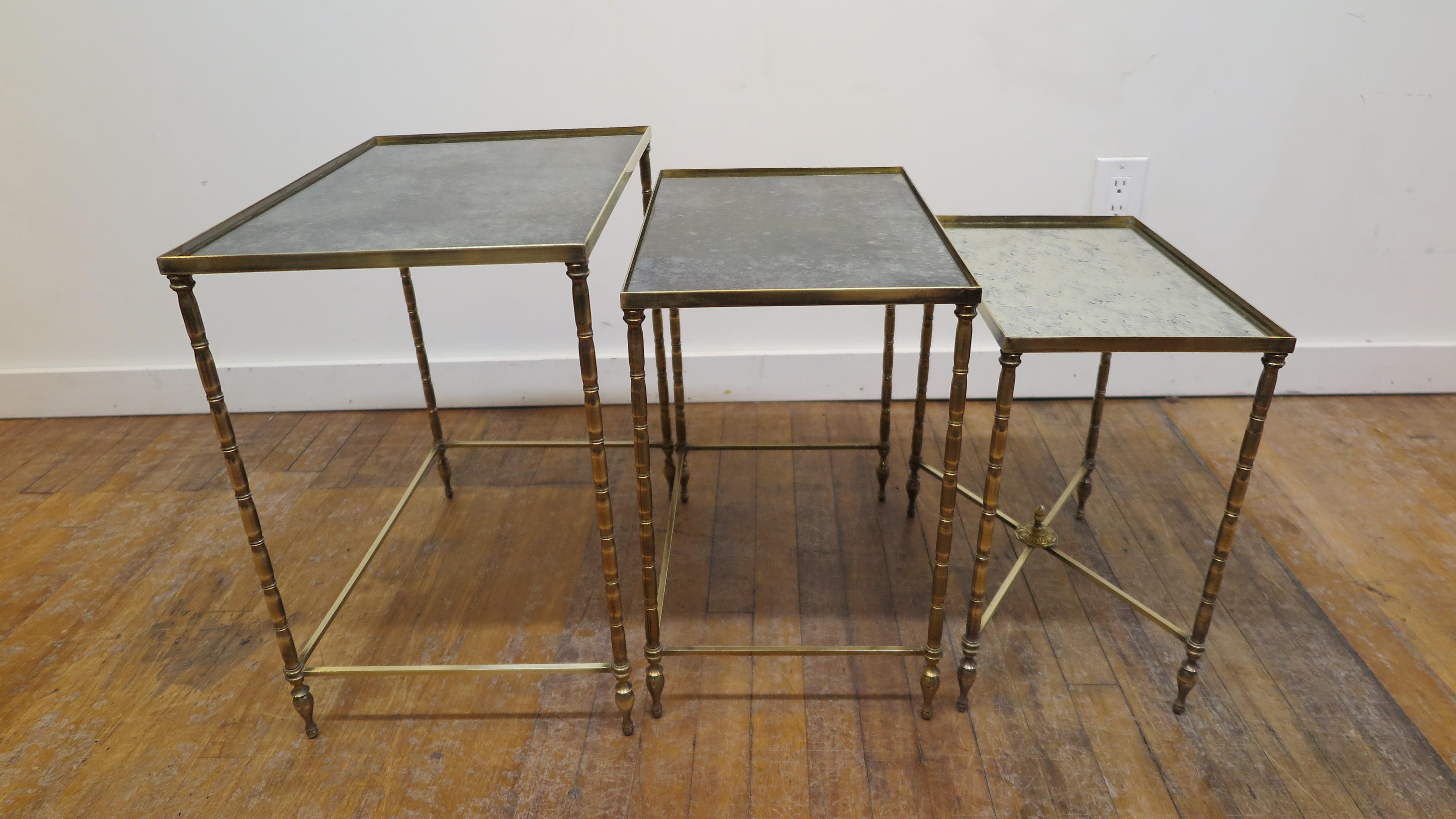 Maison Baguès Brass Nesting Tables 3