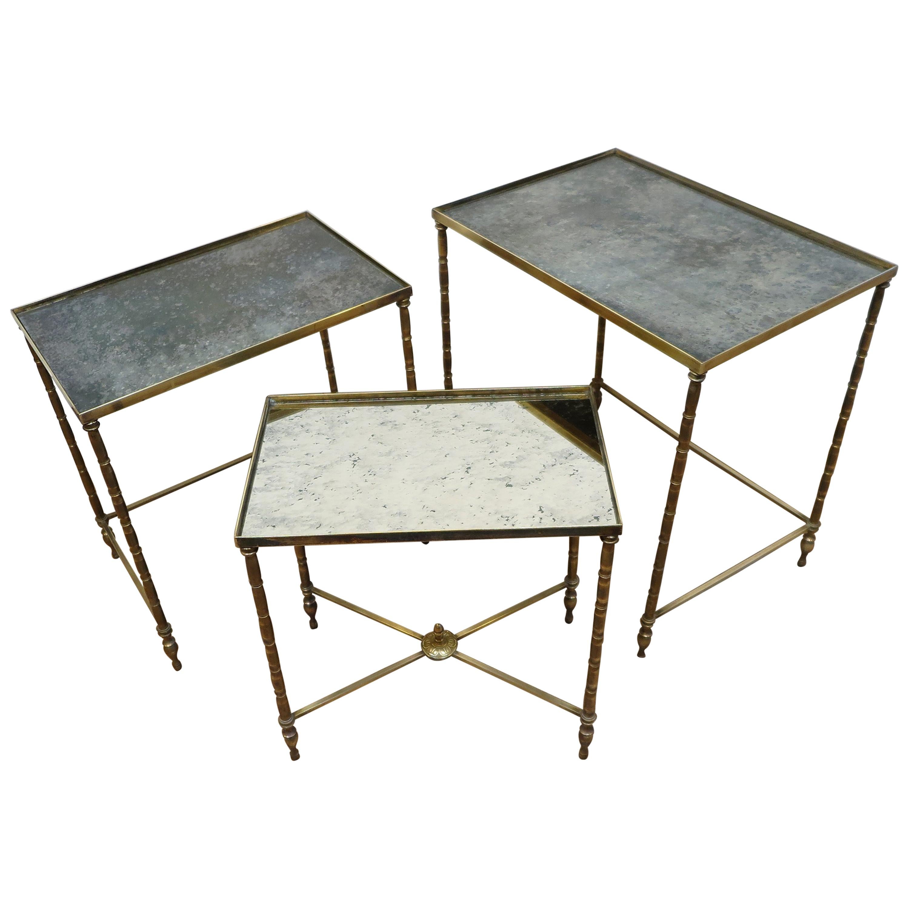 Maison Baguès Brass Nesting Tables