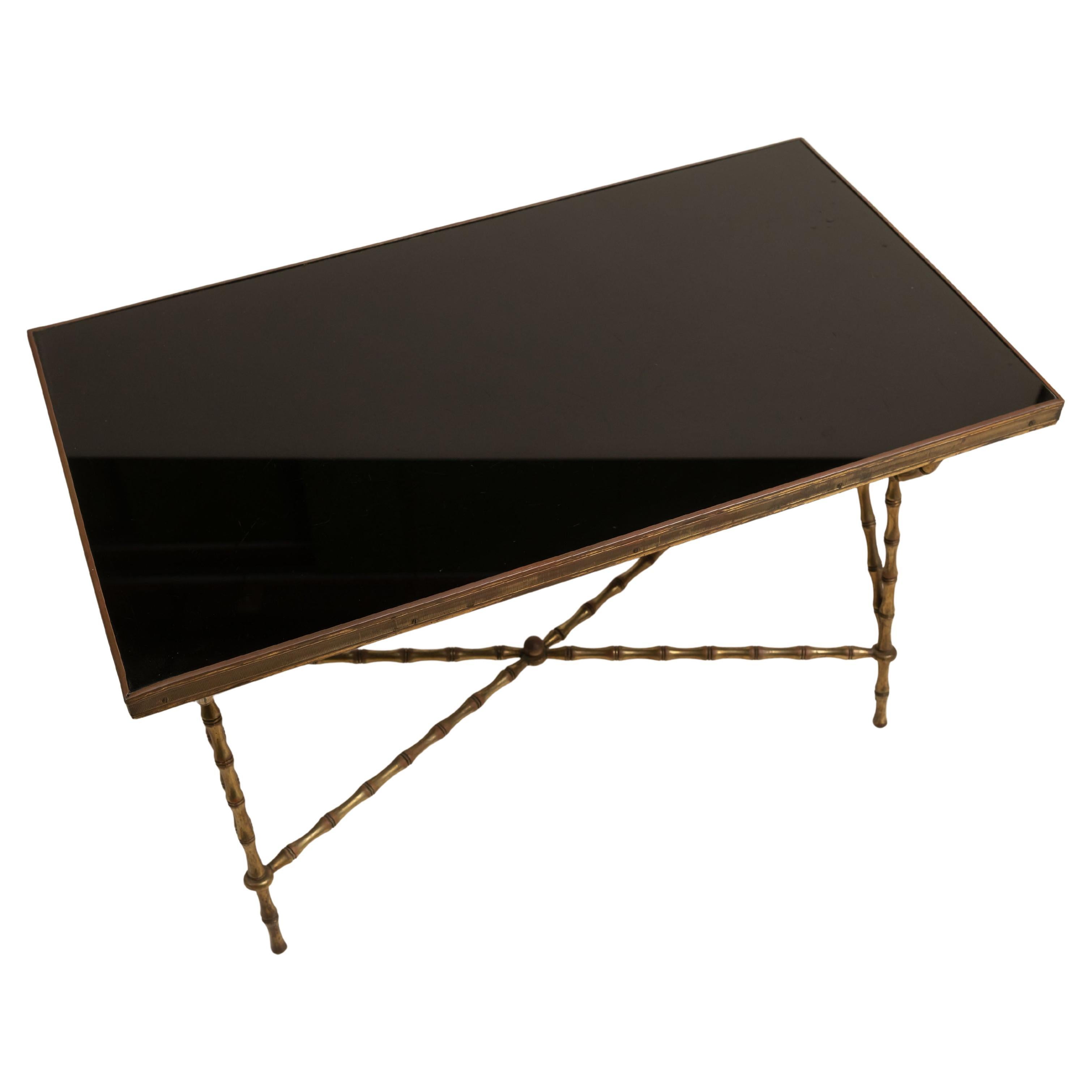 Maison Baguès Bronze and Glass Cocktail Table, France, 1960 in vendita