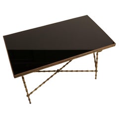 Maison Baguès Bronze and Glass Cocktail Table, France, 1960