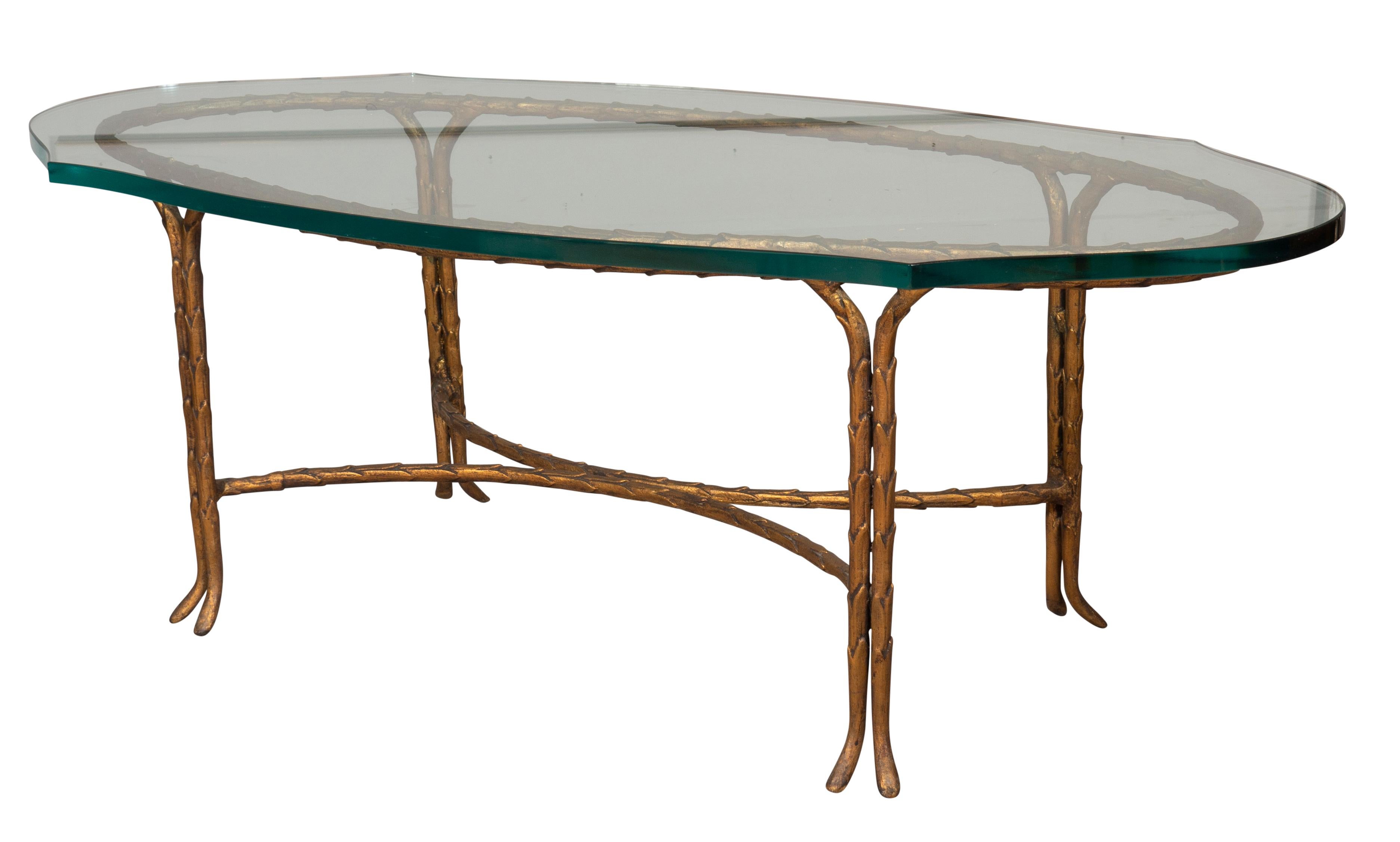Maison Bagues Bronze and Glass Coffee Table For Sale 6