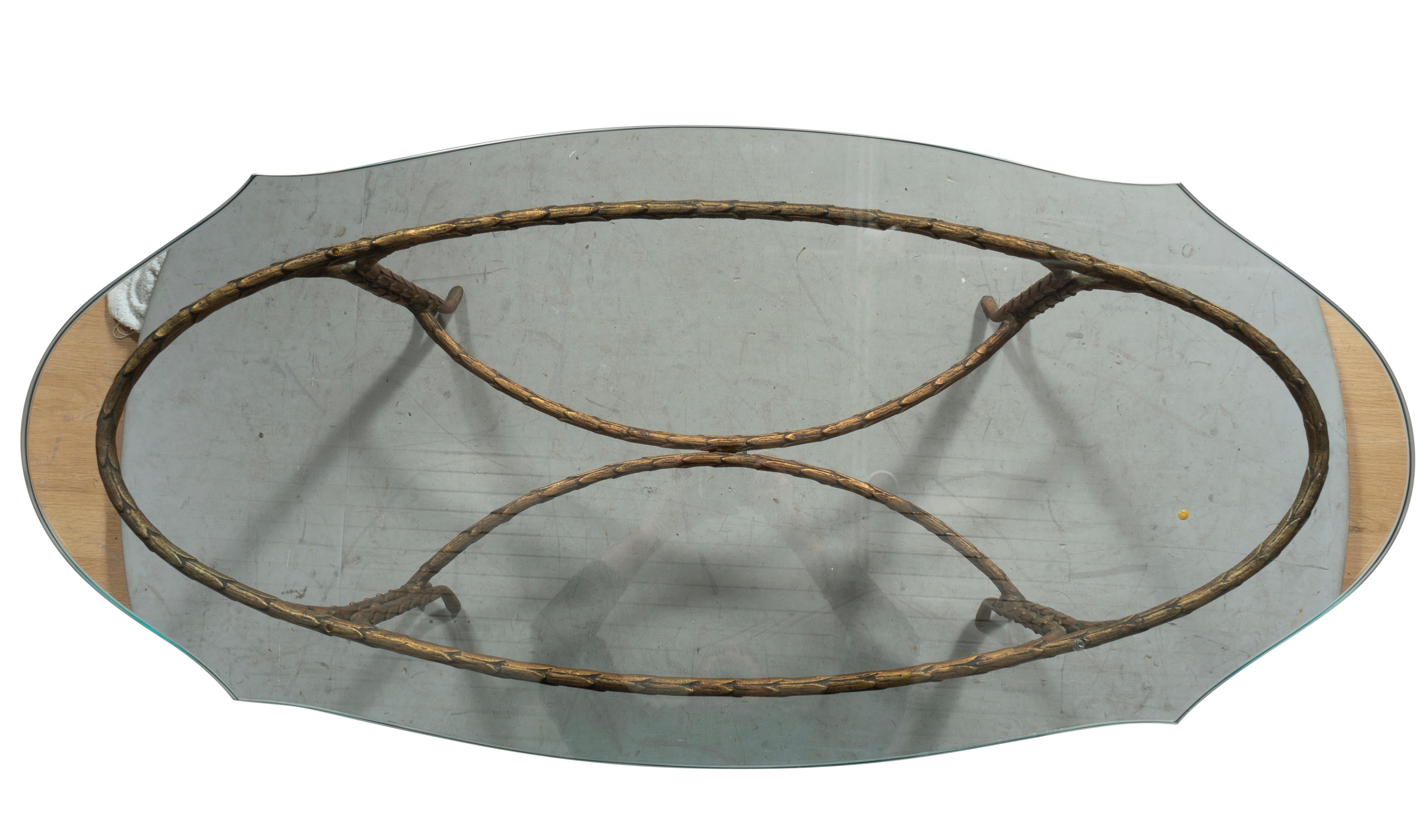 Table basse en bronze et verre de la Maison Bagues en vente 3