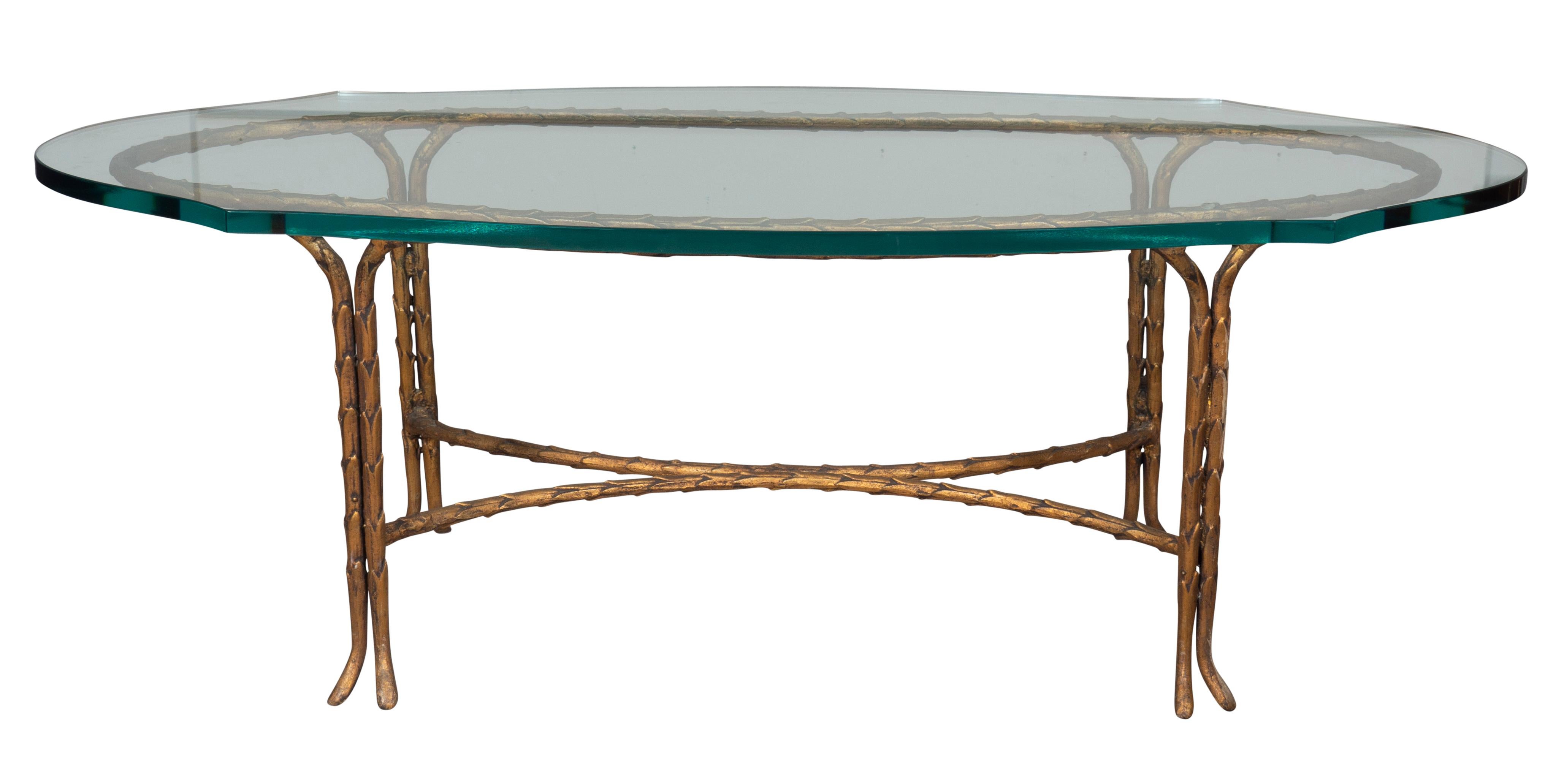 Maison Bagues Bronze and Glass Coffee Table For Sale 4