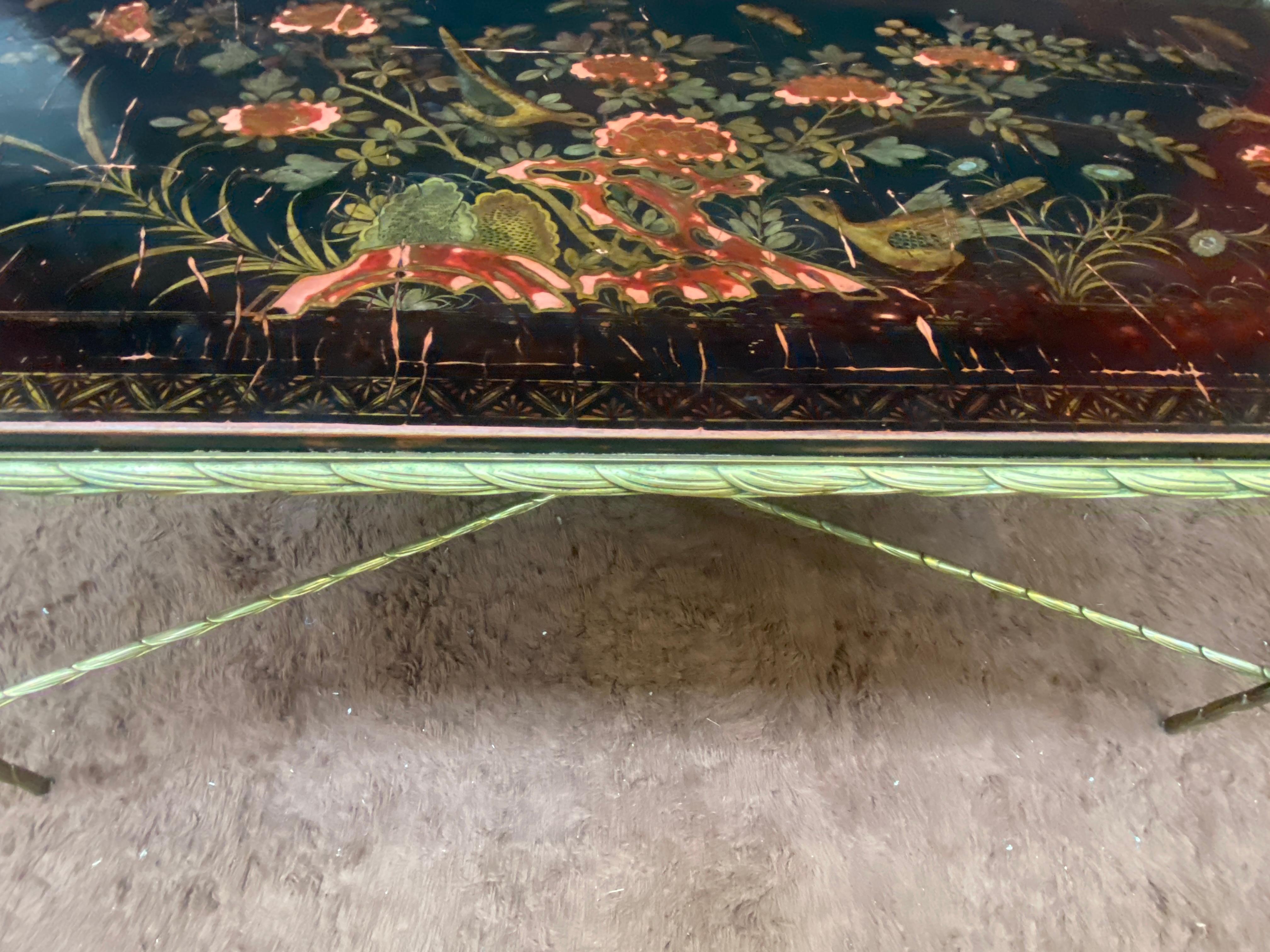 Maison Baguès , Bronze coffee table. Lacquered top to restore or replace. For Sale 4