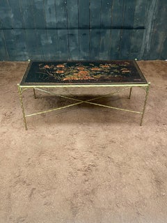 Maison Baguès , Bronze coffee table. Lacquered top to restore or replace.