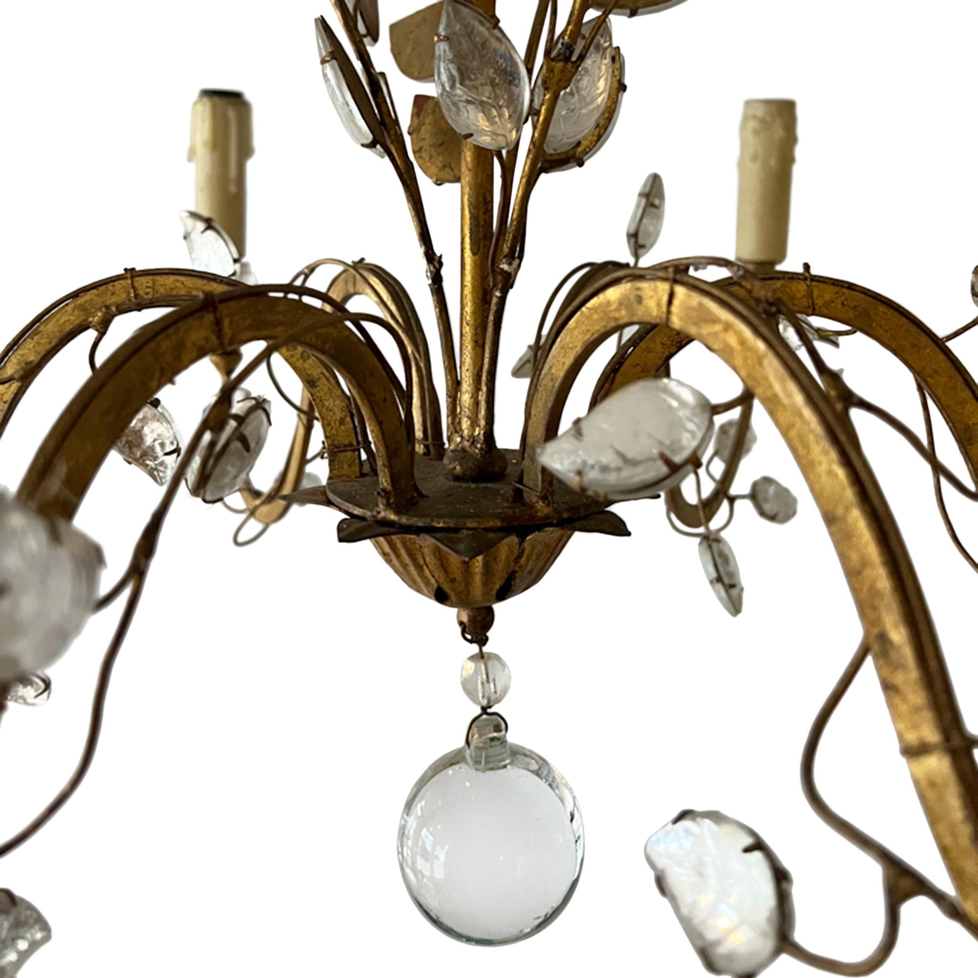 Hand-Crafted Maison Baguès Chandelier, French 1950s