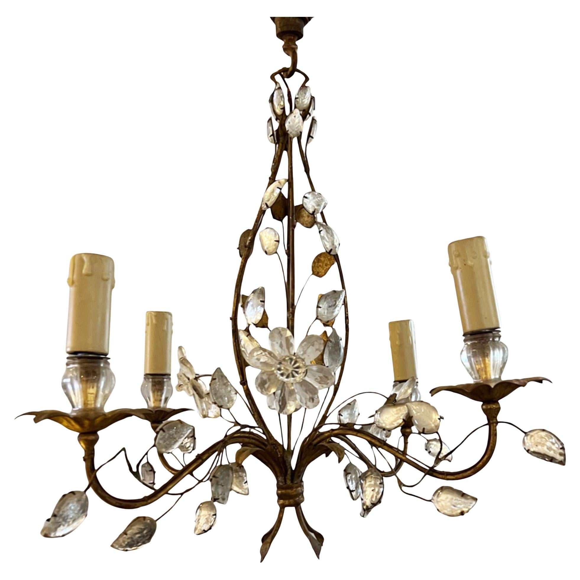 Maison Baguès Chandelier With Flowers and Leaves