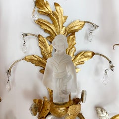 Maison Baguès Chinoiserie Wall Sconces, 1950s, France