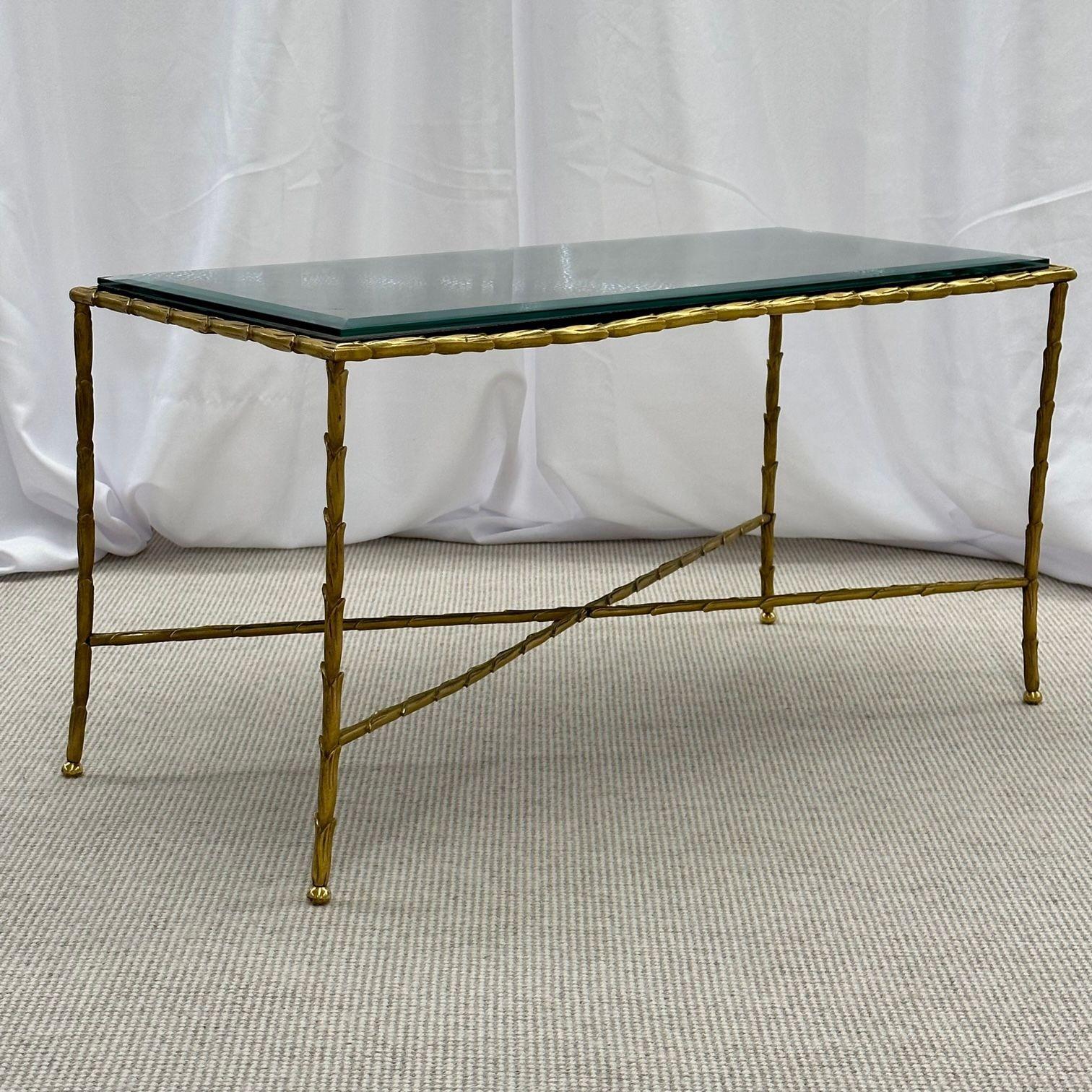 Maison Bagues Coffee Cocktail Table, Black Japanned Lacquer Gilt Metal Low Table 6