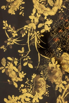 Maison Baguès. Coffee table in bronze, gold decoration. Circa 1970