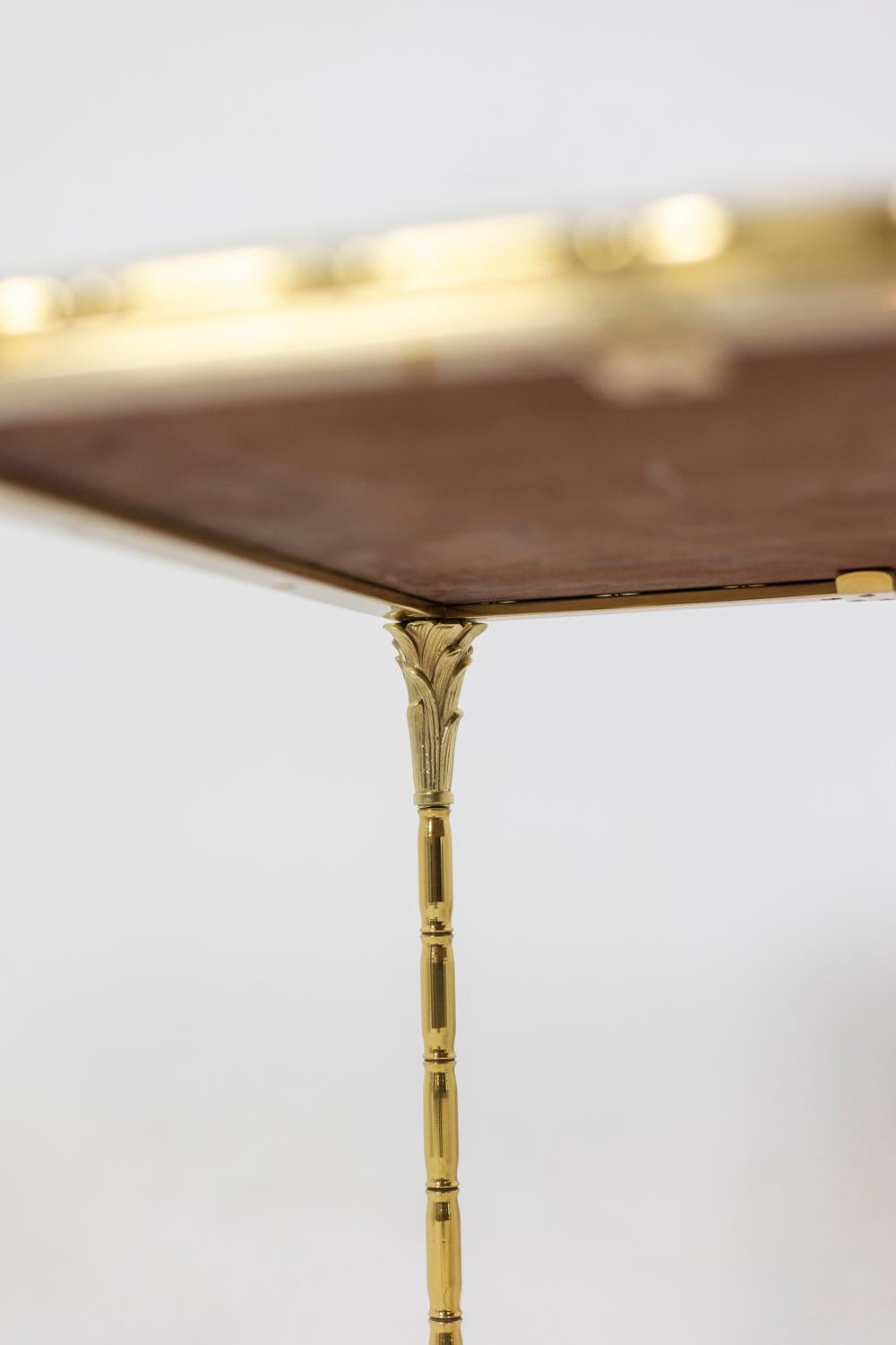 Maison Baguès, Coffee Table in Lacquer and Bronze, 1950s For Sale 4