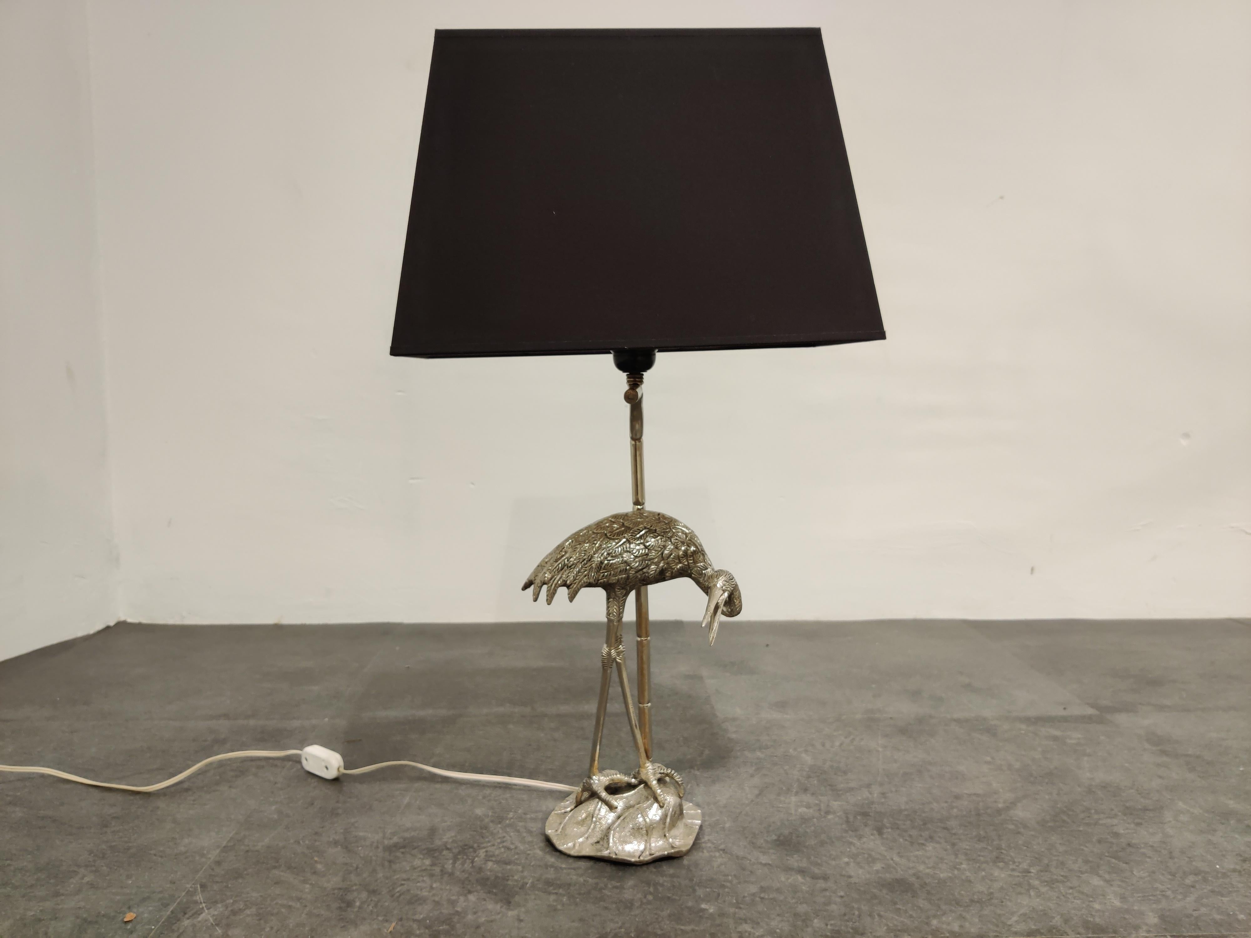 Maison Baguès Crane Bird Table Lamp, 1960s 1