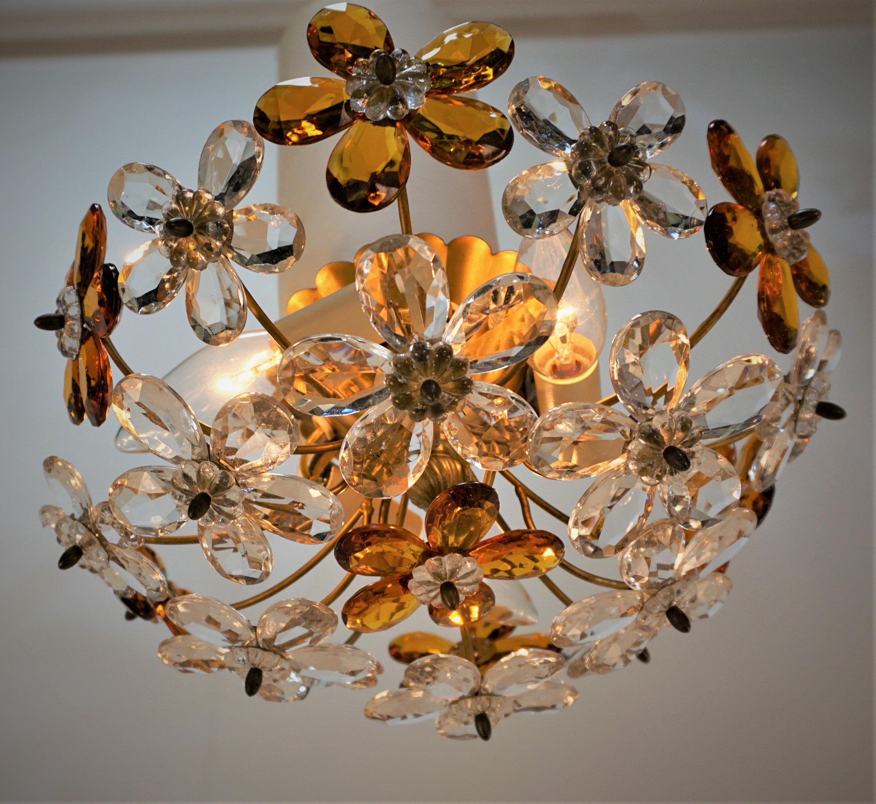 Maison Bagues Crystal Flush Mount Light   2 in stock In Good Condition For Sale In Fairfax, VA