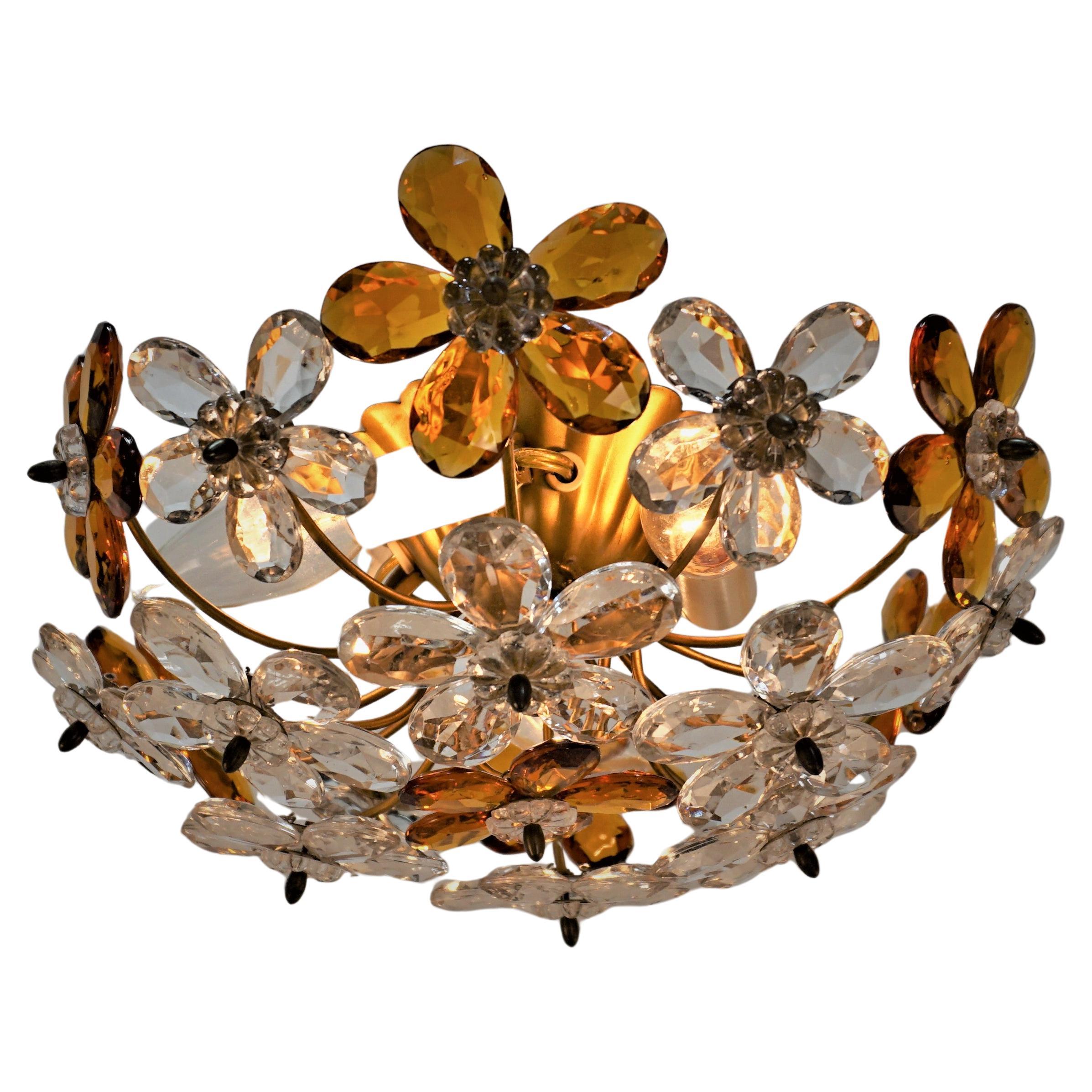 Maison Bagues Crystal Flush Mount Light   2 in stock For Sale