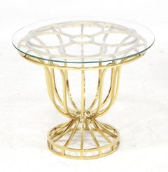 Maison Baguès élégante paire tables d'appoint néoclassique en métal circa 1970