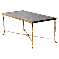 Maison Bagues faux bamboo brass coffee table