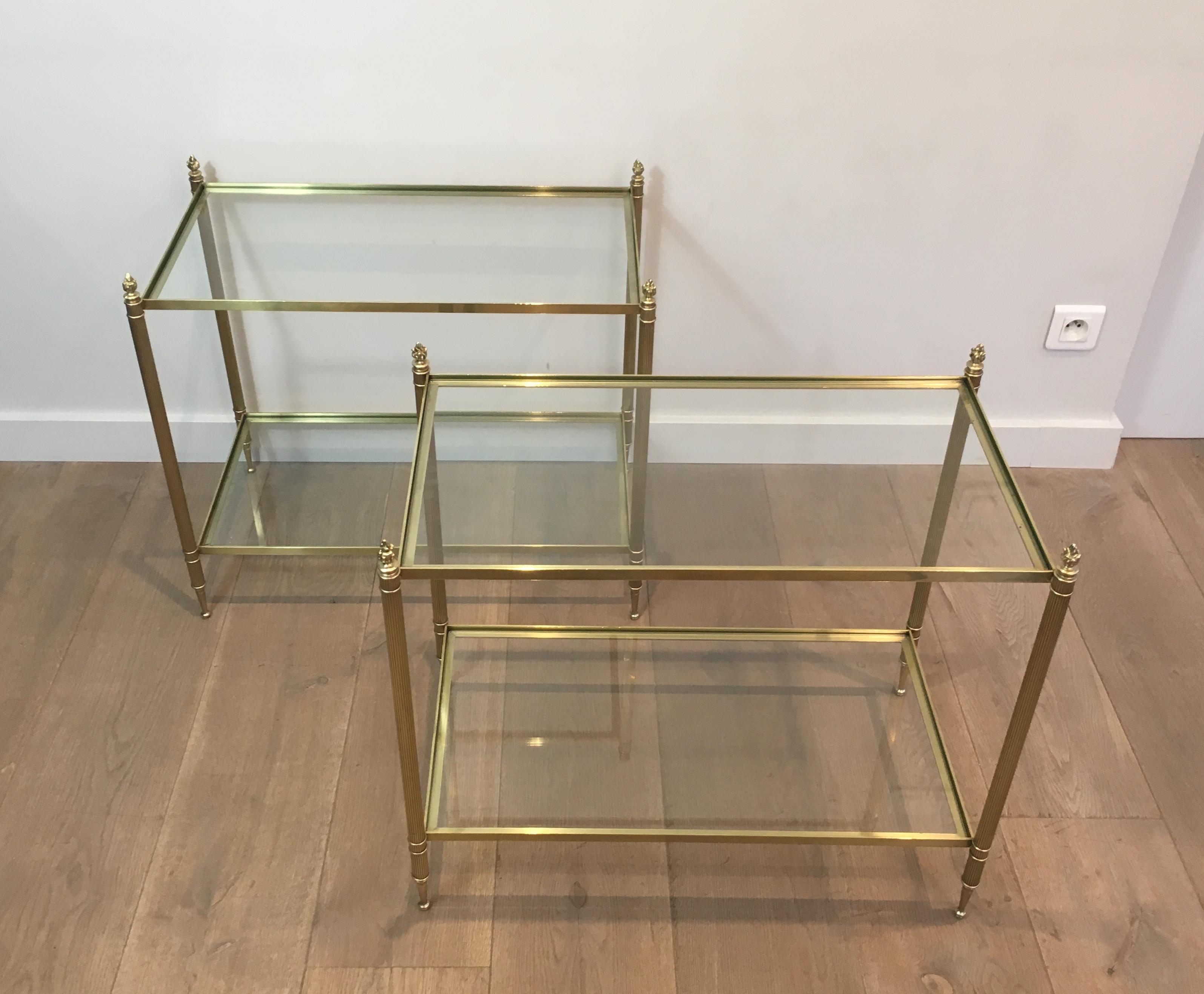 Maison Bagués, Faux Bamboo Bronze Side Table with Original Eglomised Mirror, Fre 11