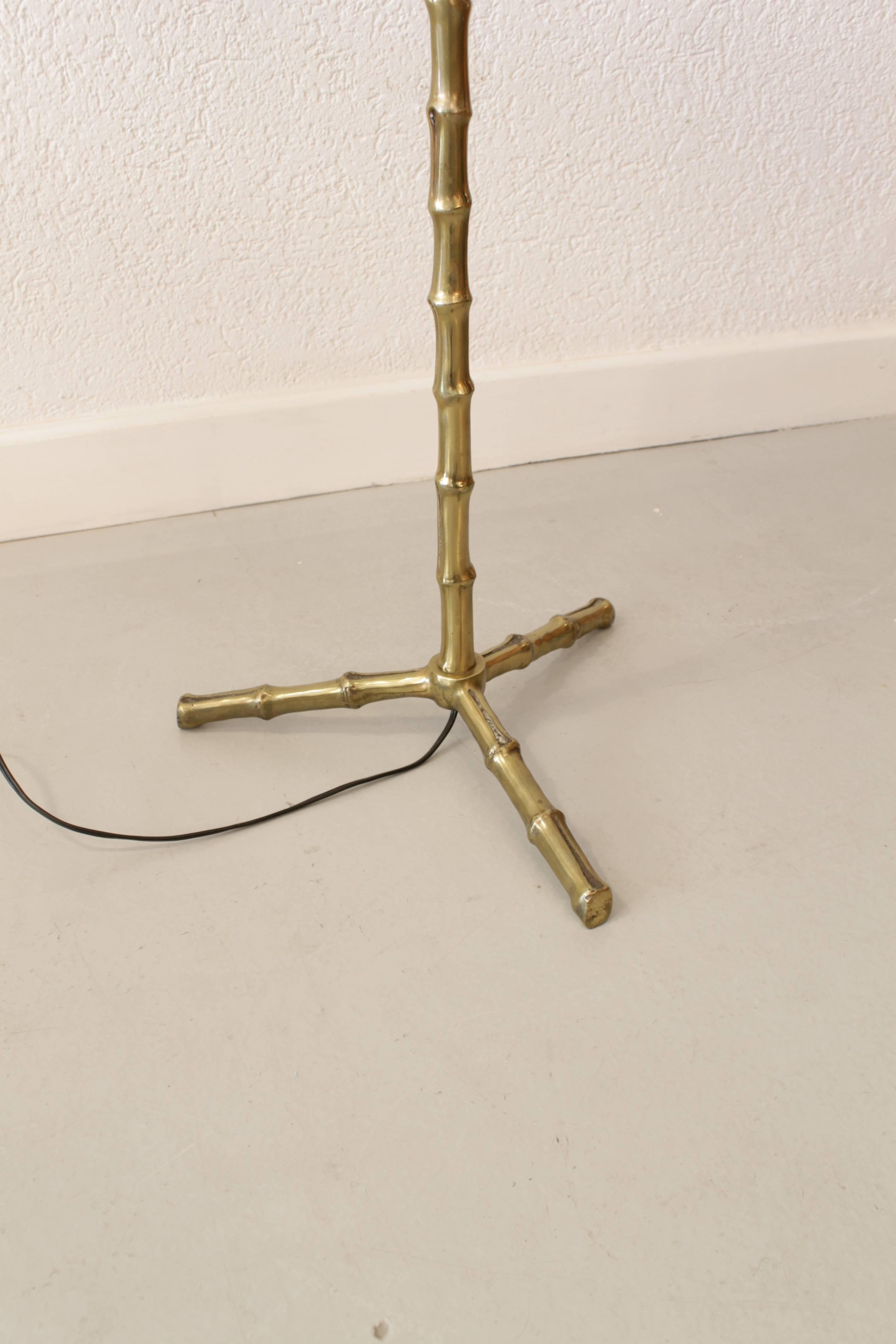 French Maison Baguès Faux Bamboo Floor Lamp