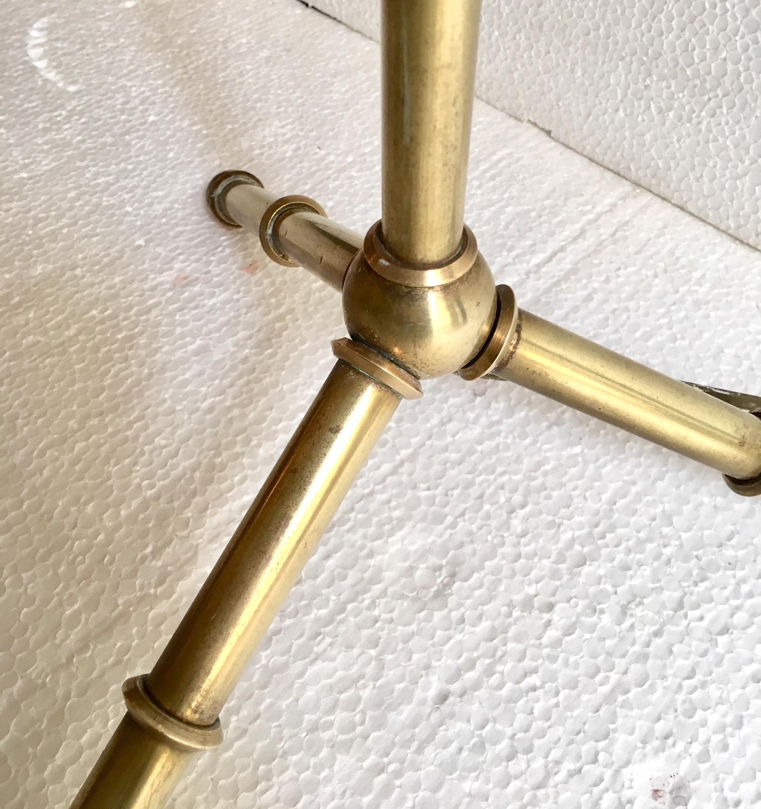 Brass Mid Century Maison Baguès Faux Bamboo Floor Lamp