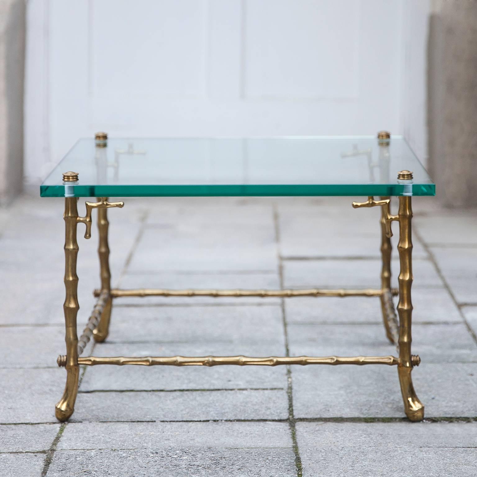 Amazing gilt solid brass side table by Maison Baguès, France 1950,
luxury high end quality.