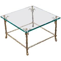 Maison Baguès Faux Bamboo Side Table, 1950s
