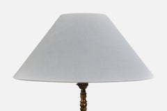 Maison Baguès, lampadaire, laiton, tissu, France, années 1960