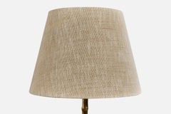 Maison Baguès, lampadaire, laiton, tissu, France, années 1960