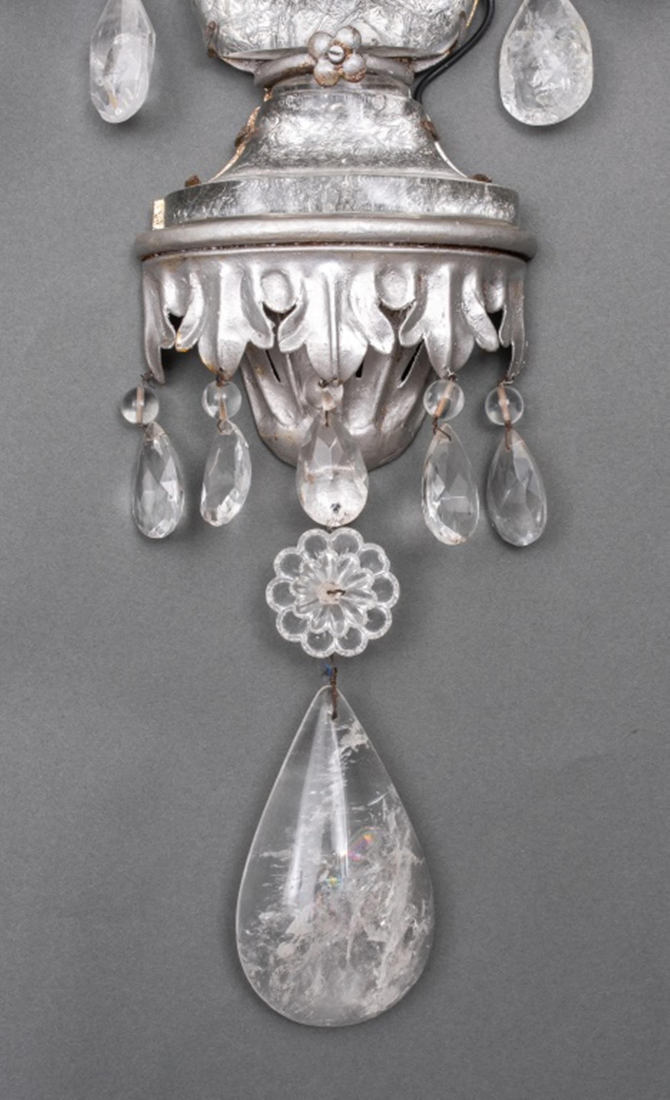 Maison Bagues Four Light Silvered Sconces, Pr In Good Condition For Sale In New York, NY