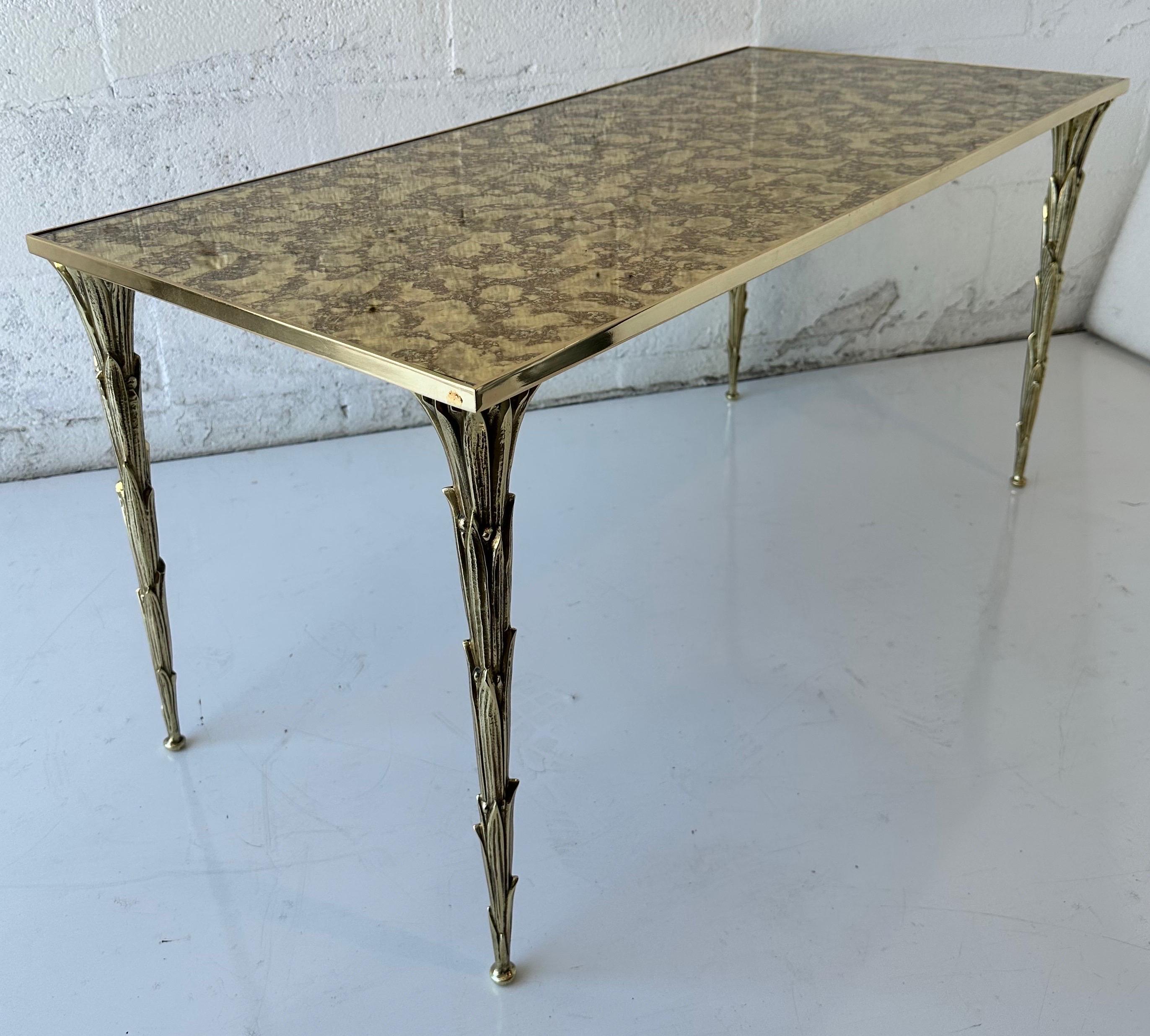 Mid-20th Century Maison Bagues French Bronze Coffee Table For Sale