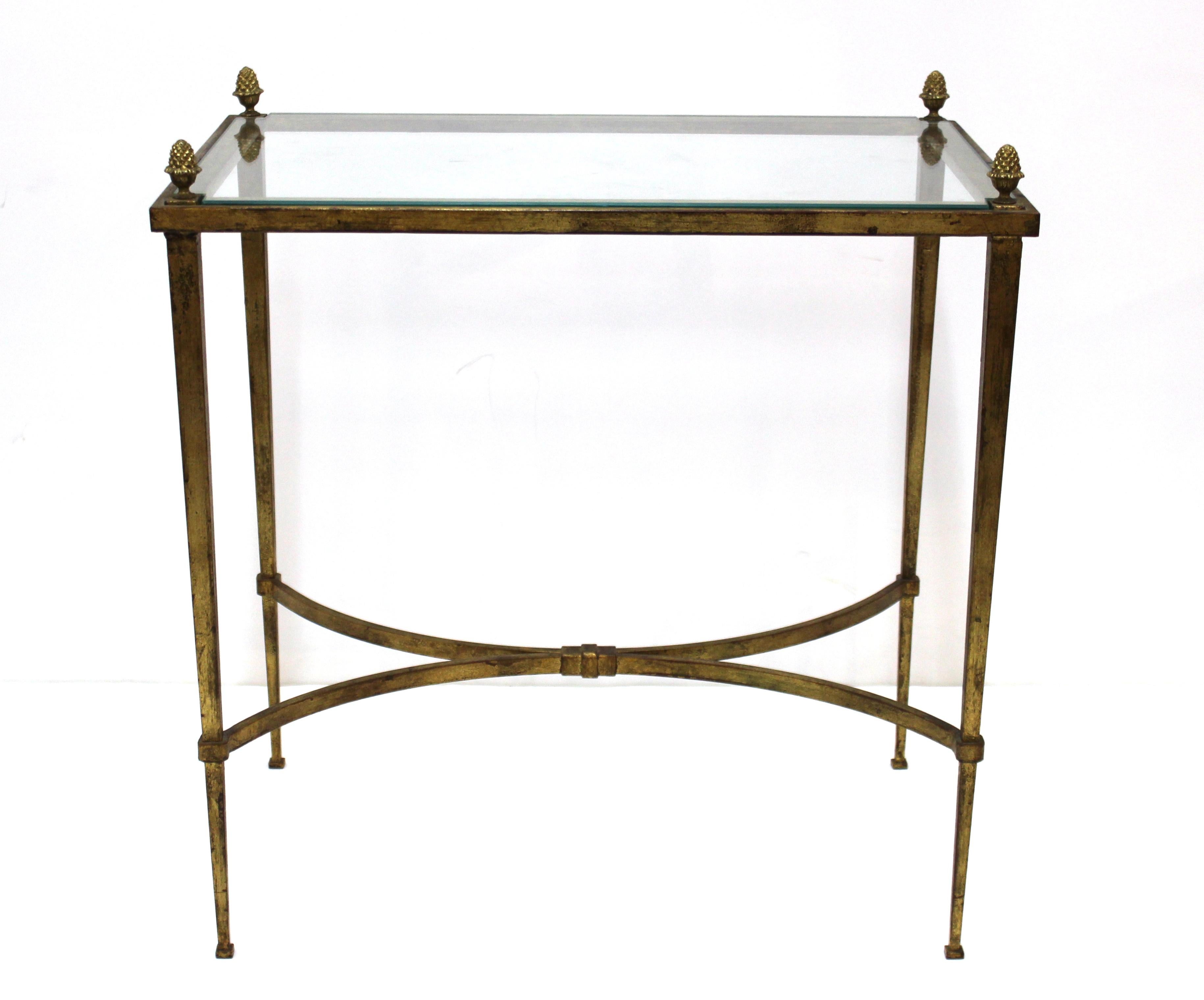 Maison Baguès French Hollywood Regency End Tables in Gilt Bronze In Good Condition In New York, NY
