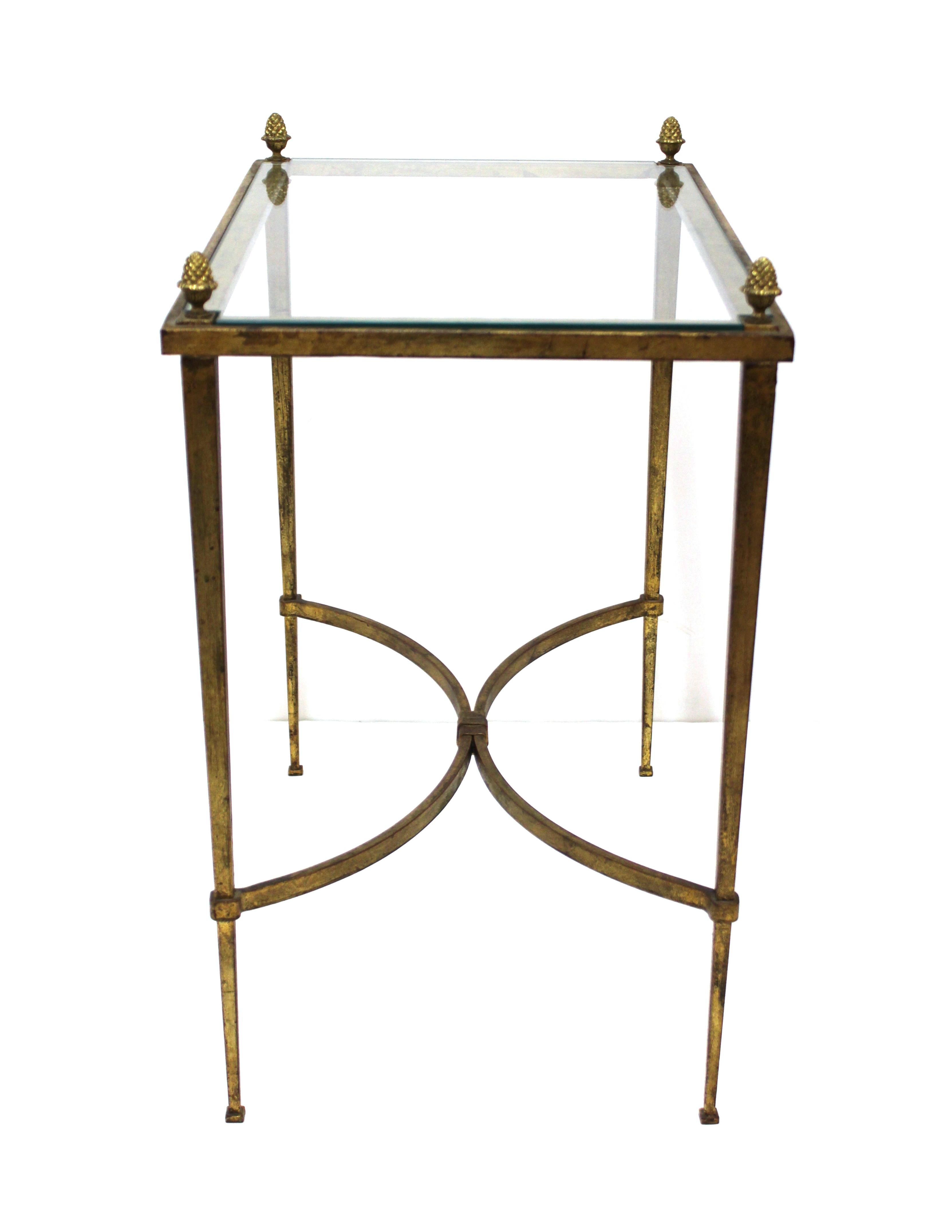 20th Century Maison Baguès French Hollywood Regency End Tables in Gilt Bronze