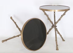 Maison Baguès Style French Hollywood Regency Faux Bamboo Side Tables