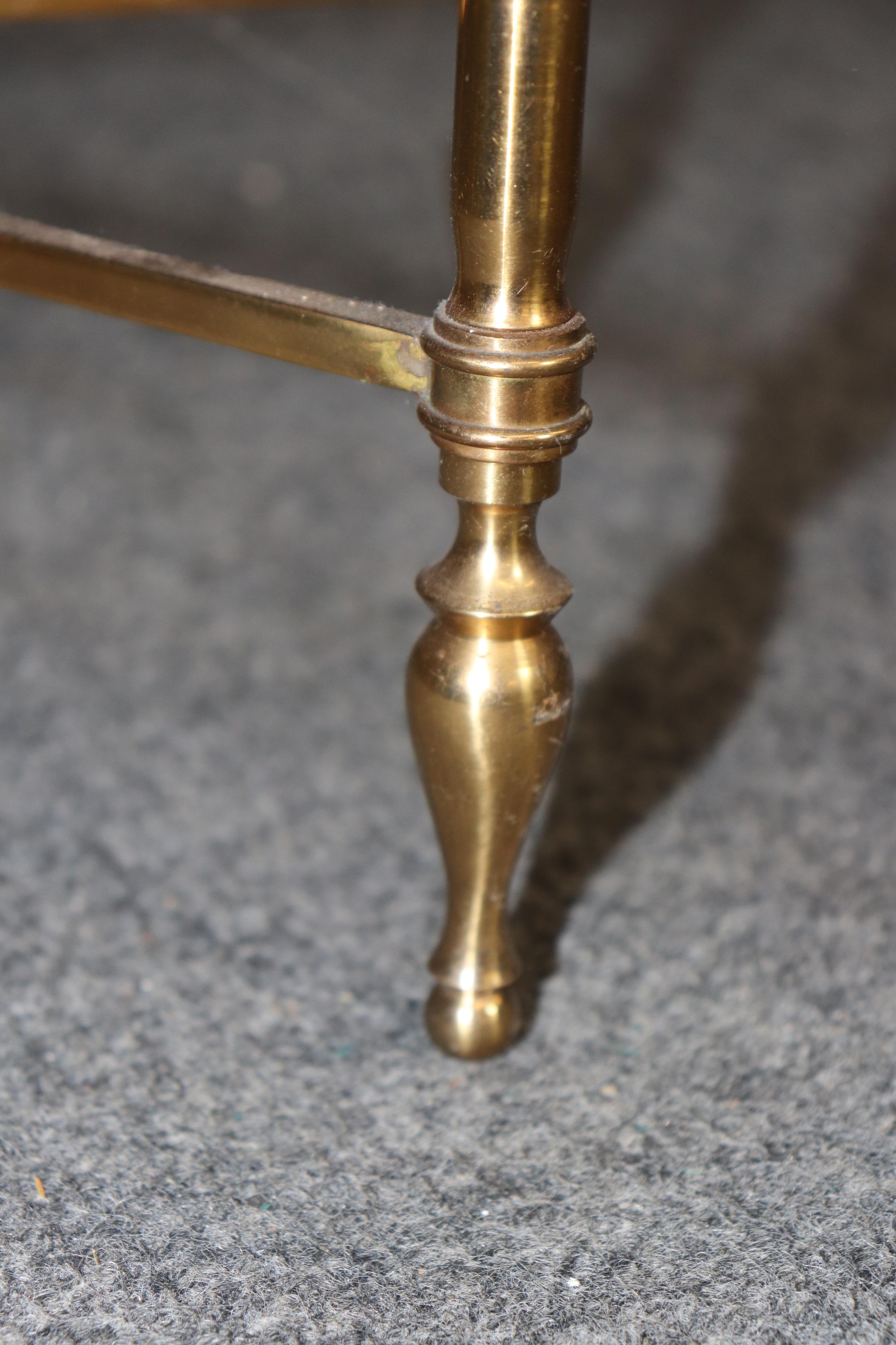 Maison Bagues French Made Faux Bamboo Chinoiserie Brass Nesting Tables For Sale 5