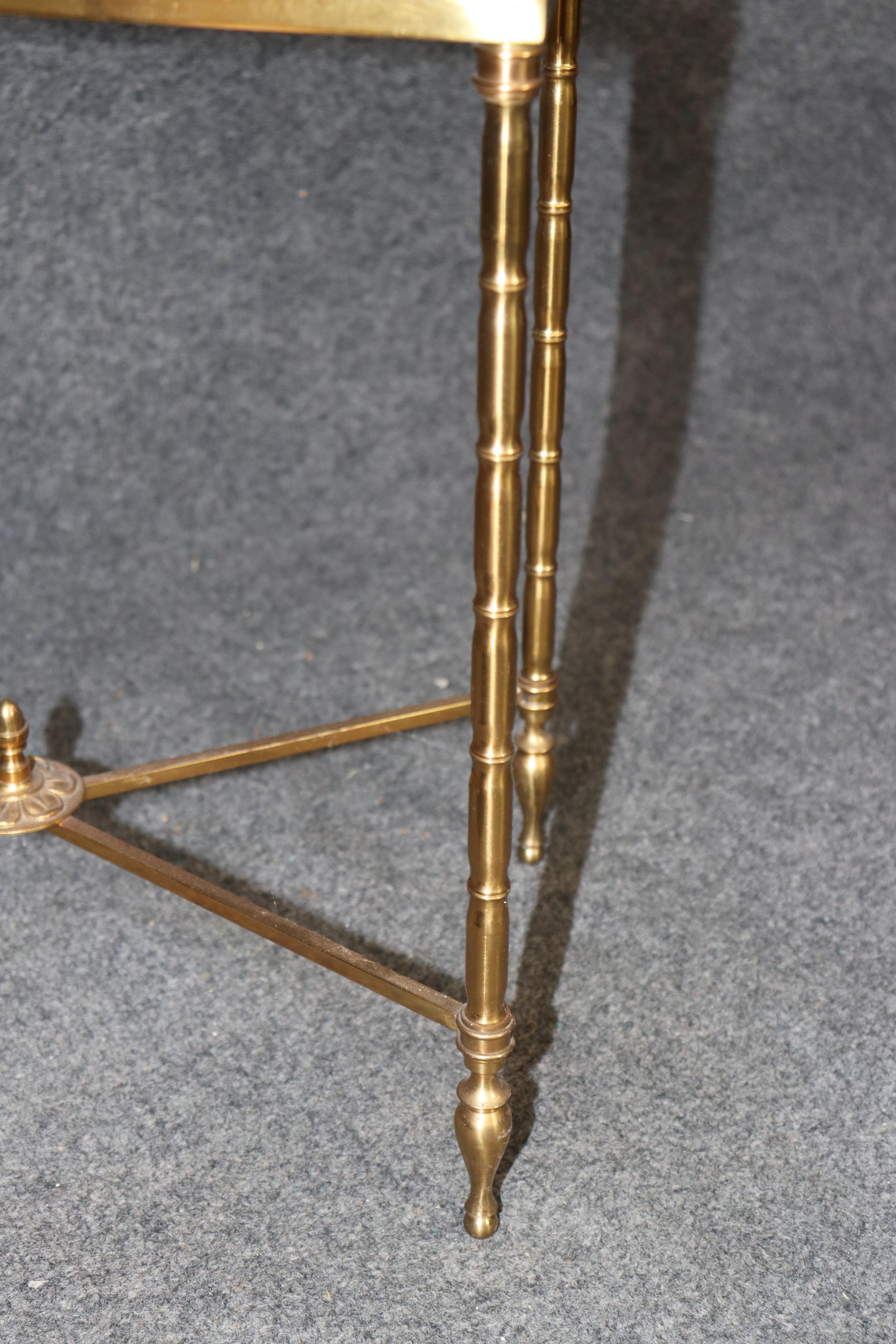 Maison Bagues French Made Faux Bamboo Chinoiserie Brass Nesting Tables For Sale 4