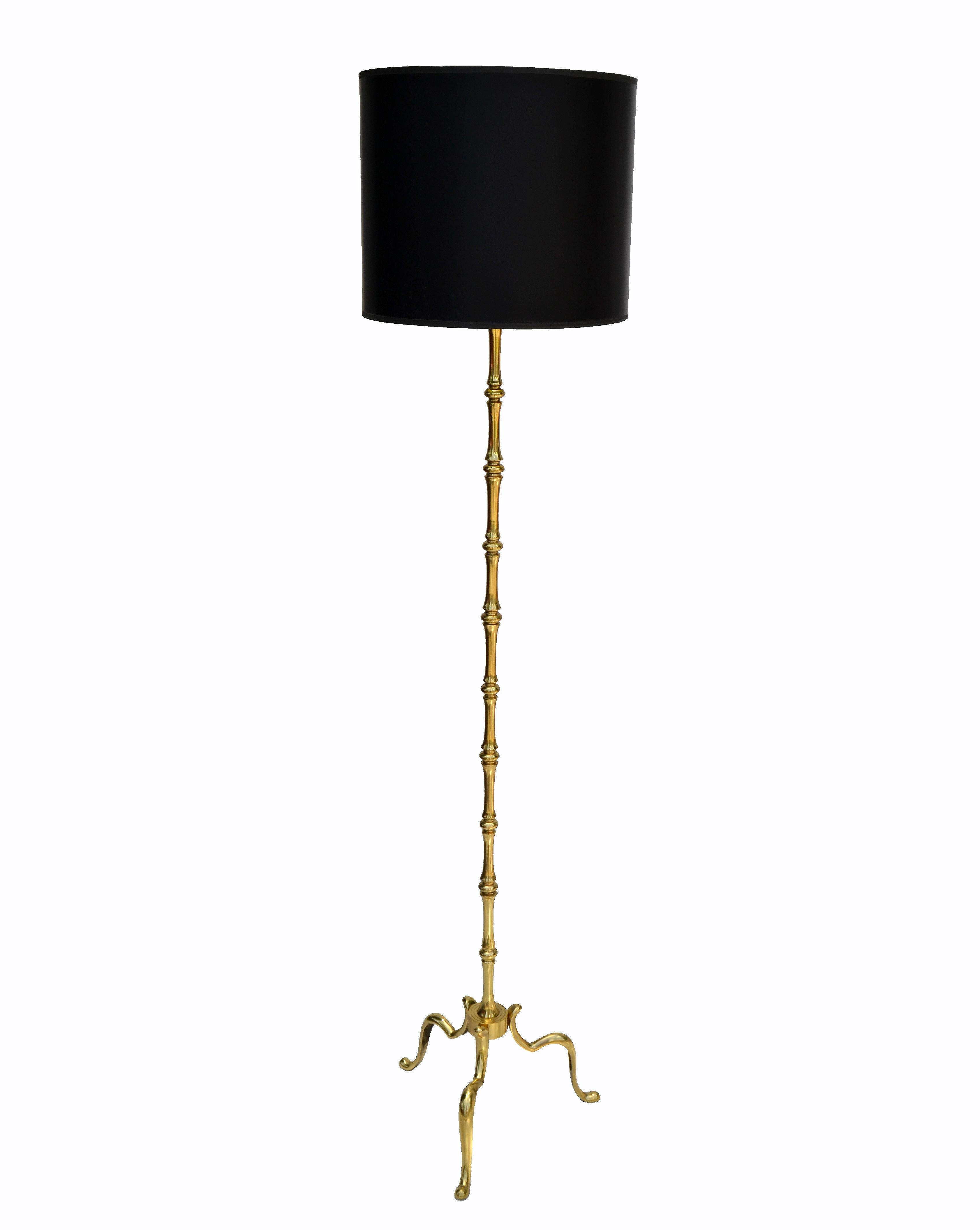 Maison Baguès French Neoclassical Bronze Bamboo Floor Lamp For Sale 6