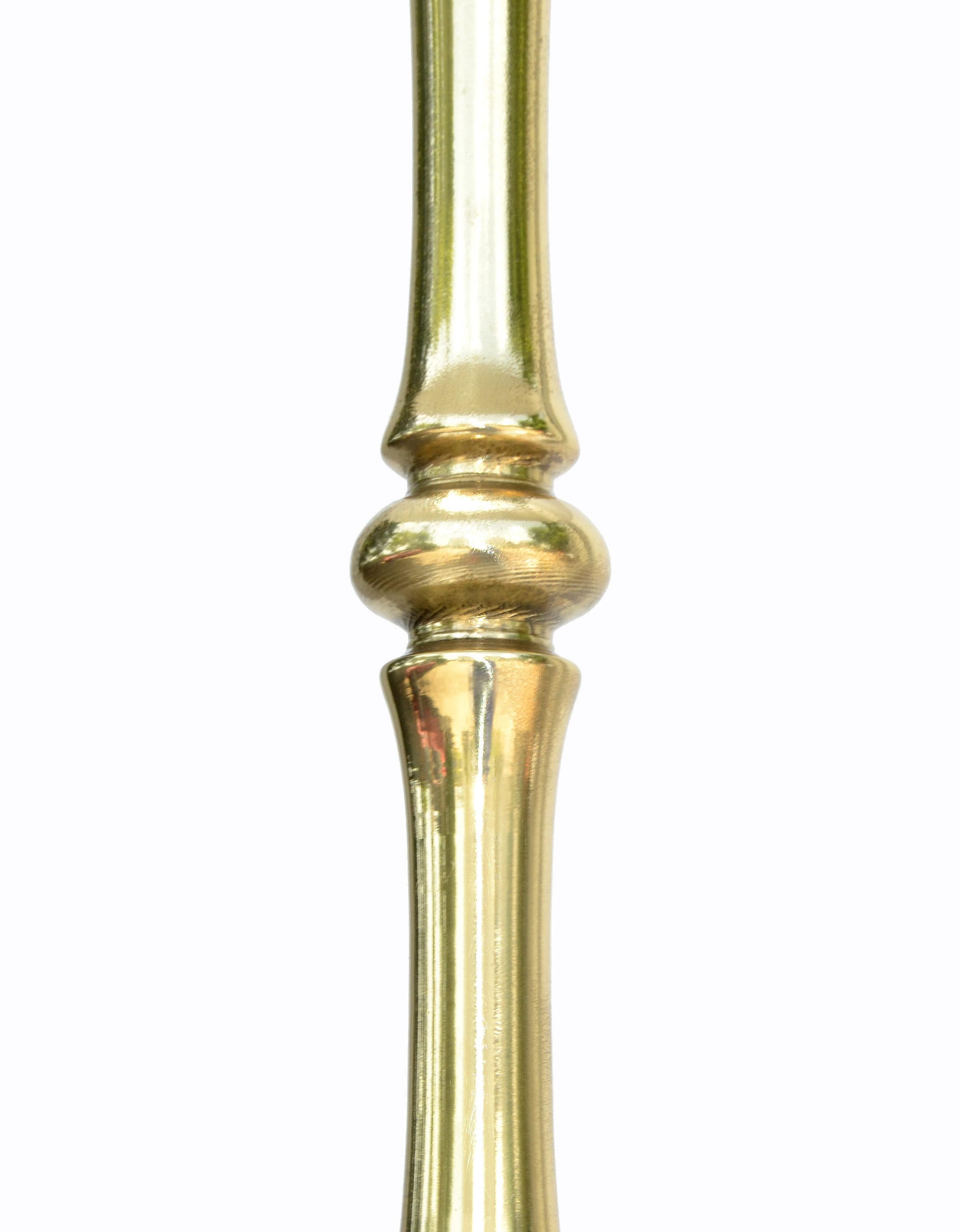 Mid-20th Century Maison Baguès French Neoclassical Bronze Bamboo Floor Lamp For Sale
