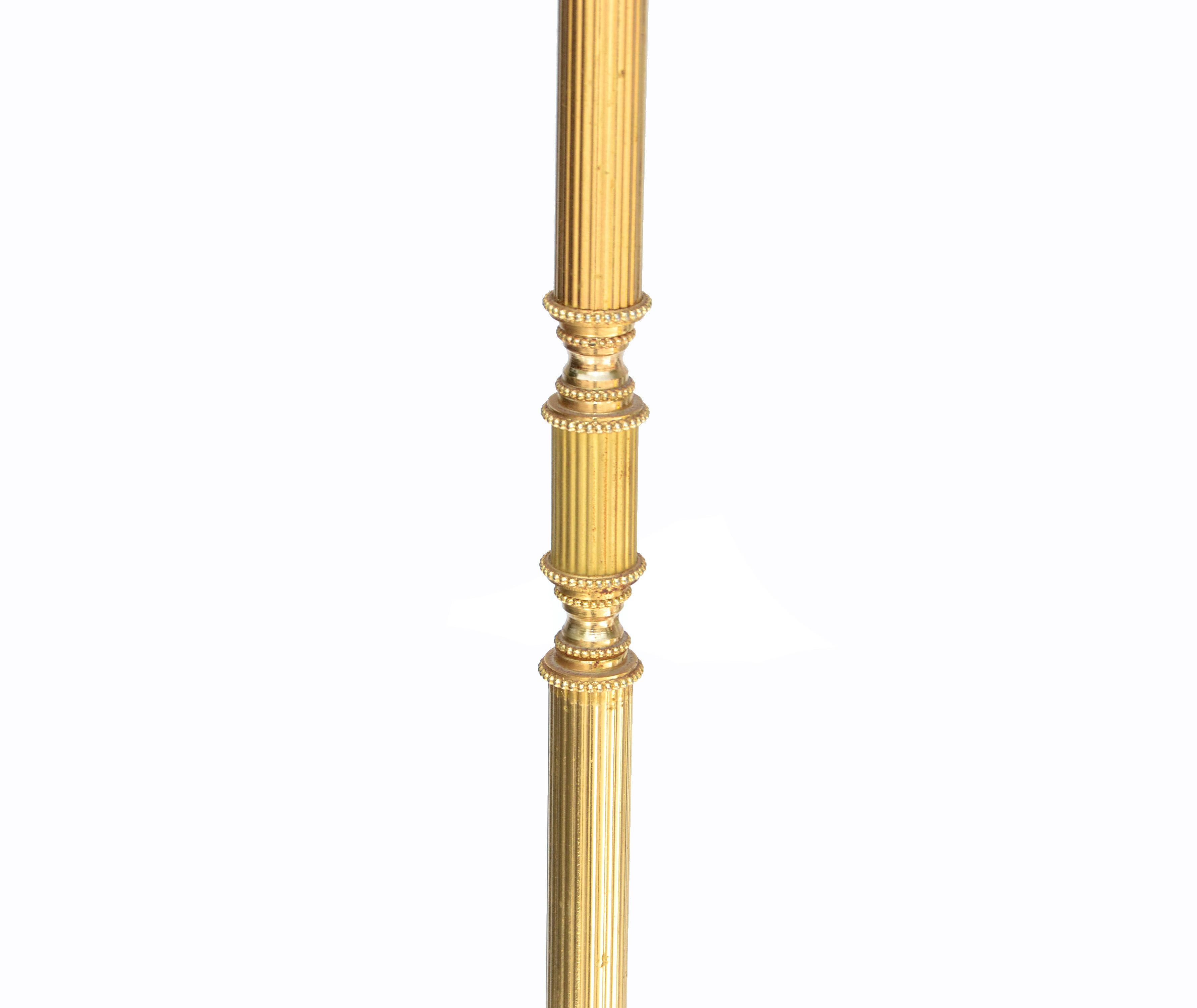 Mid-20th Century Maison Baguès French Neoclassical Bronze Floor Lamp Tripod Base For Sale