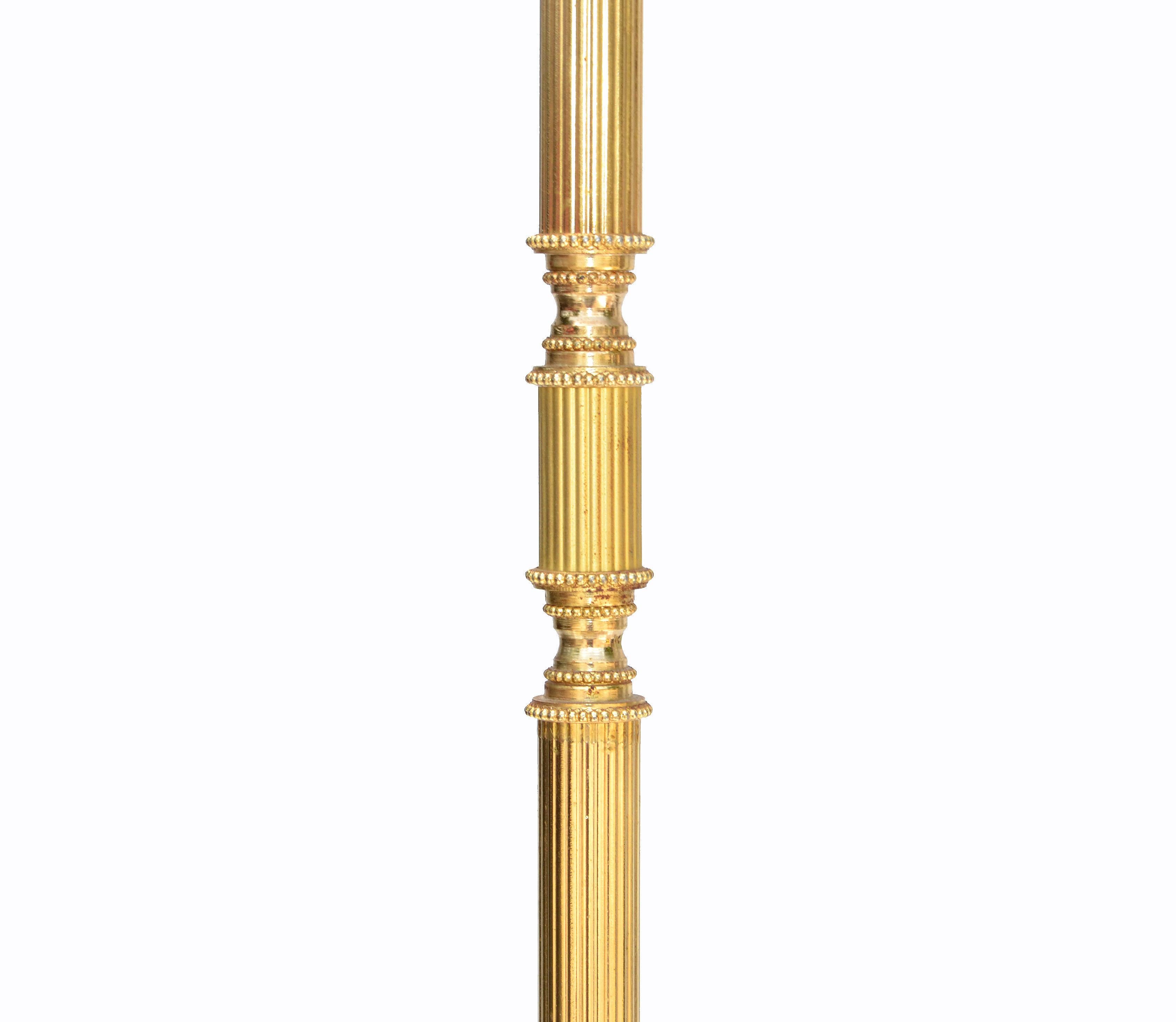 Maison Baguès French Neoclassical Bronze Floor Lamp Tripod Base For Sale 1