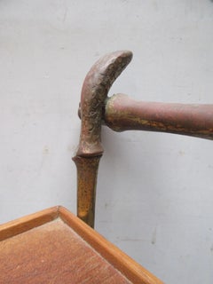 Maison Baguès, Gilded Metal and walnut Troley with Bamboo Decor, circa 1950