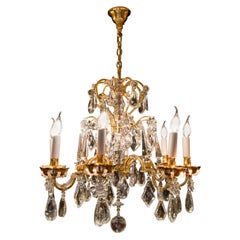 Antique Maison Baguès Gilt-Bronze & Crystal Chandelier, circa 1920-1940