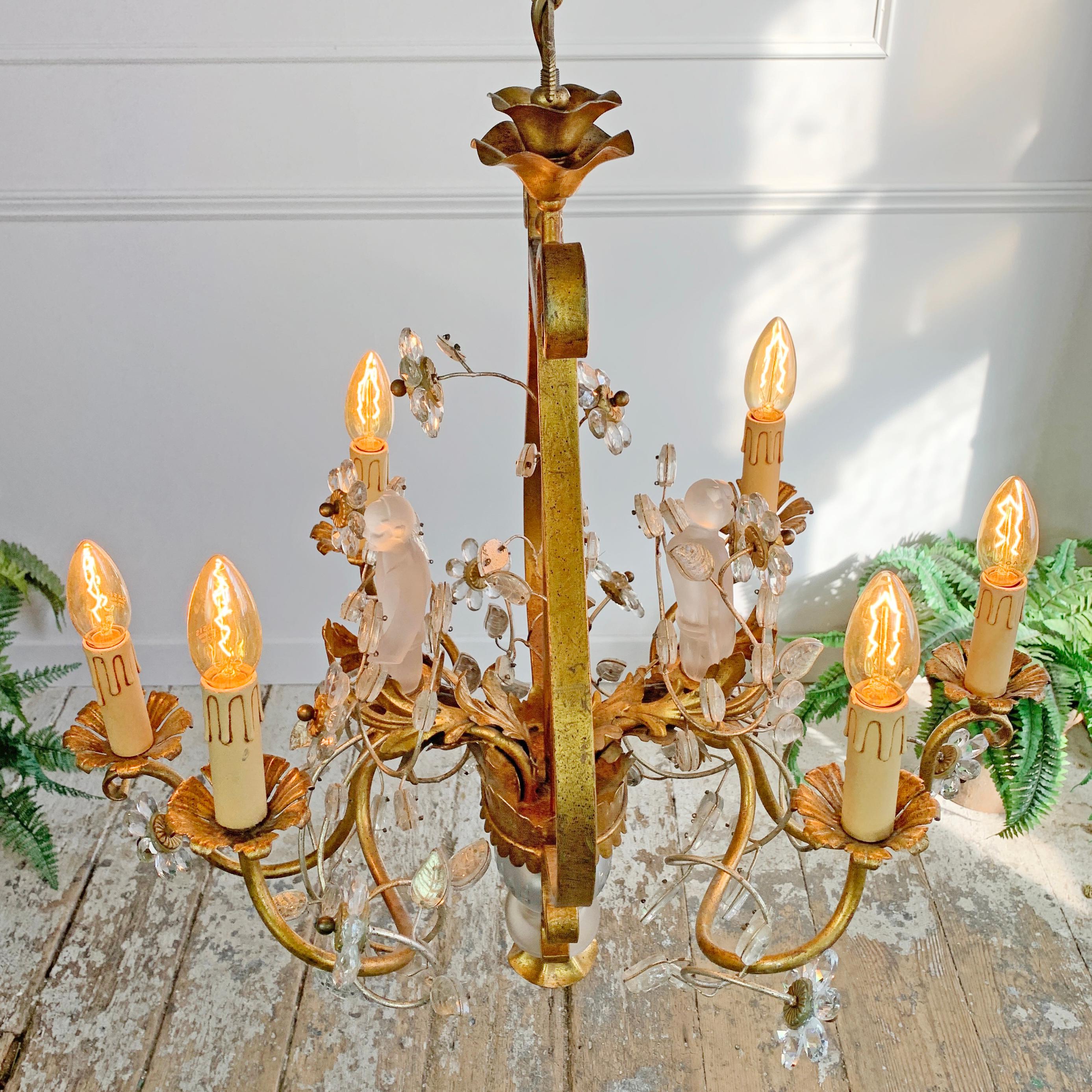 Banci Firenze Gold Crystal Chinoiserie Chandelier For Sale 6