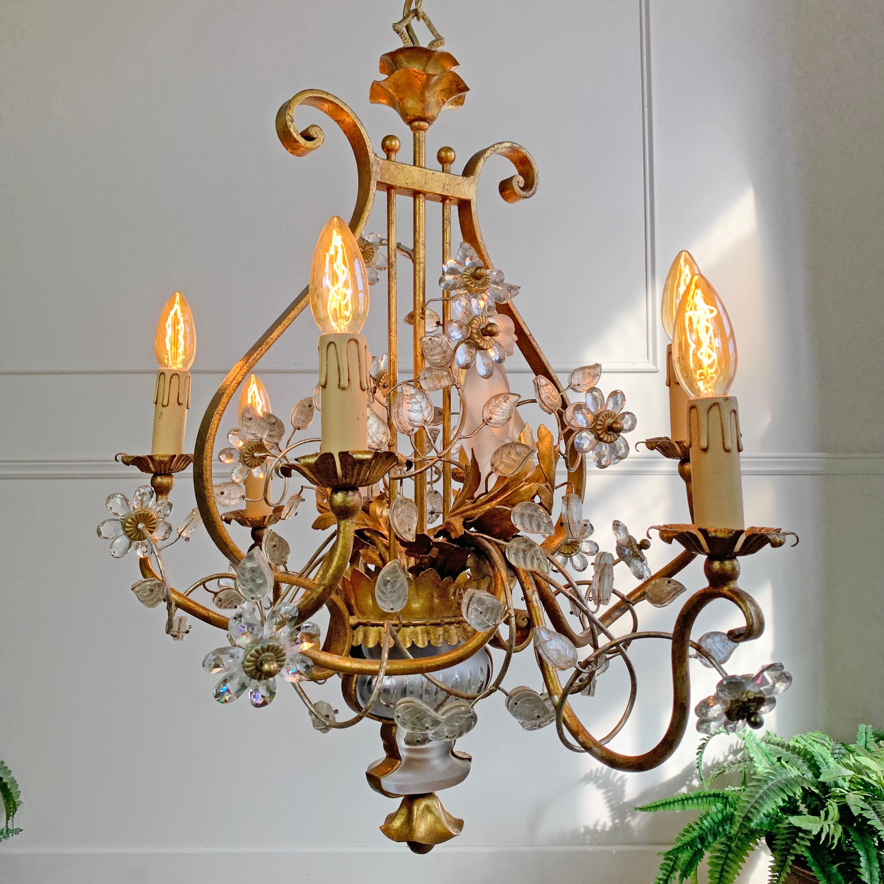 Banci Firenze Gold Crystal Chinoiserie Chandelier For Sale 8