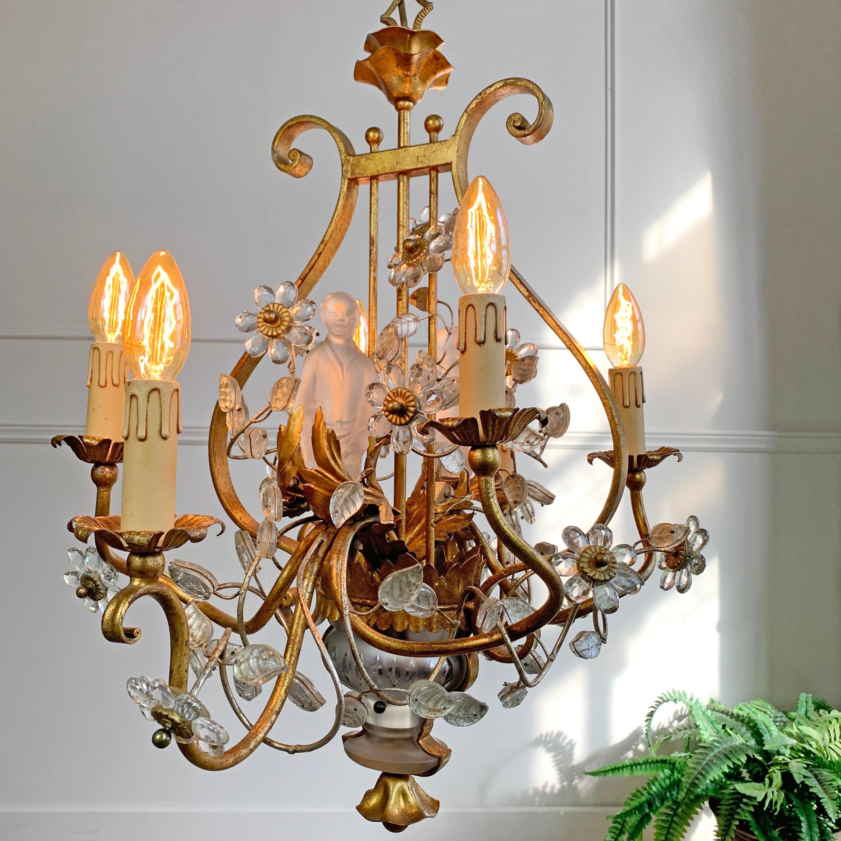 Banci Firenze Gold Crystal Chinoiserie Chandelier For Sale 10