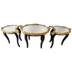 Maison Baguès Hollywood Regency Coffee or Low Table, Ebony and Bronze Mounted