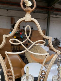 Maison Baguès, Lacquered and Gilt Sheet Metal Chandelier, circa 1950