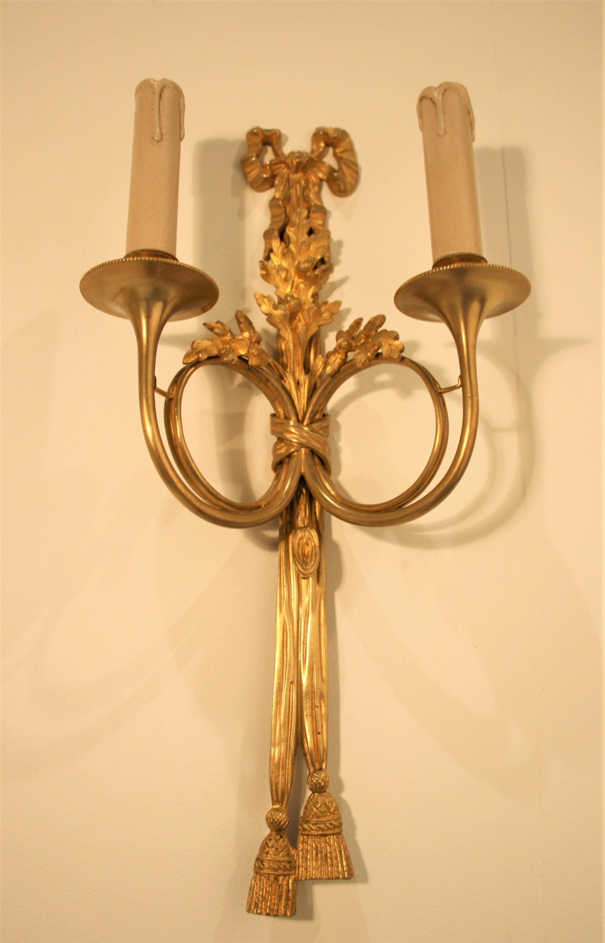 Maison Baguès, Louis XVI Gilt Bronze Sconces, 1920s 2