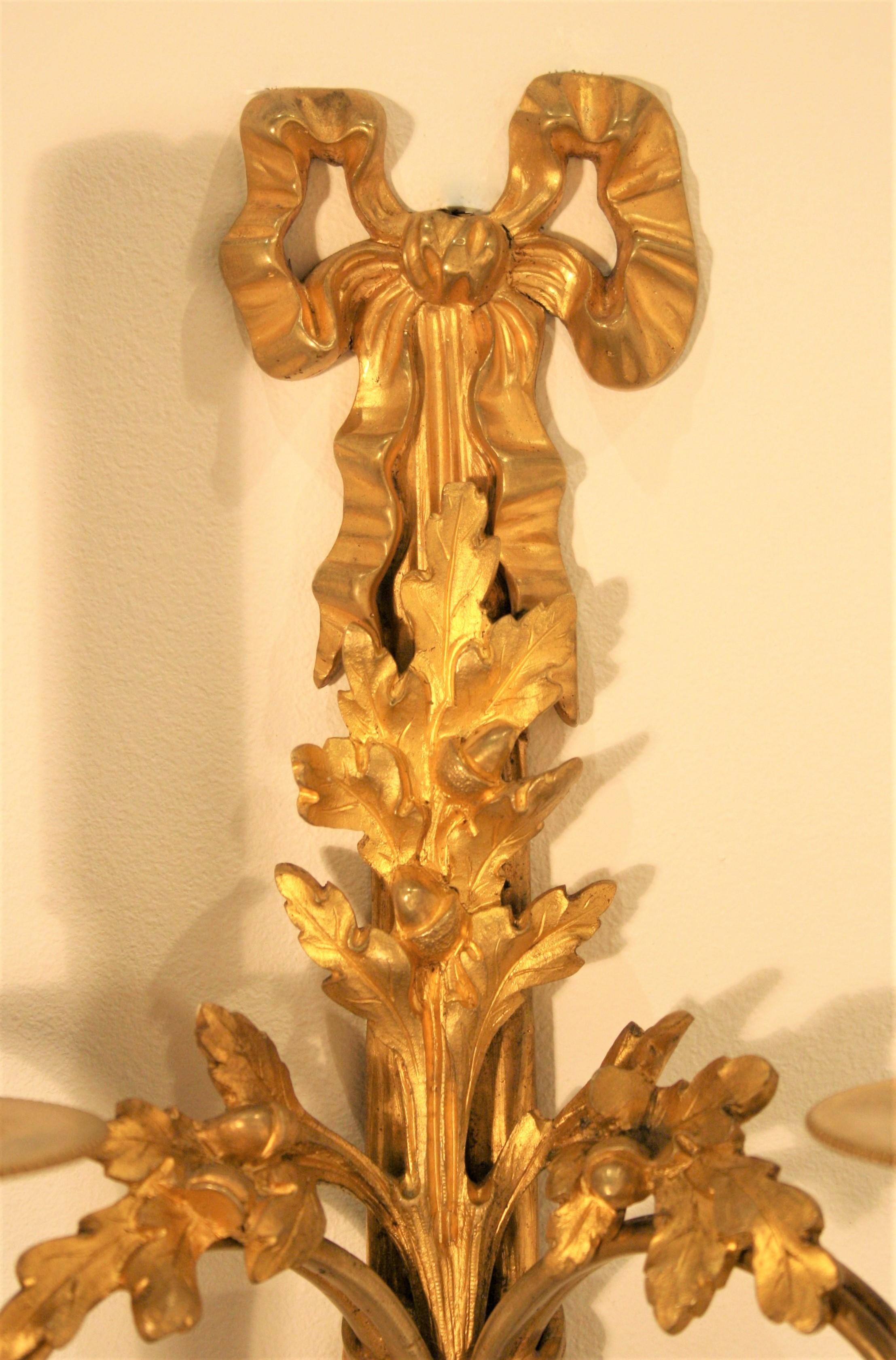 Maison Baguès, Louis XVI Gilt Bronze Sconces, 1920s 3